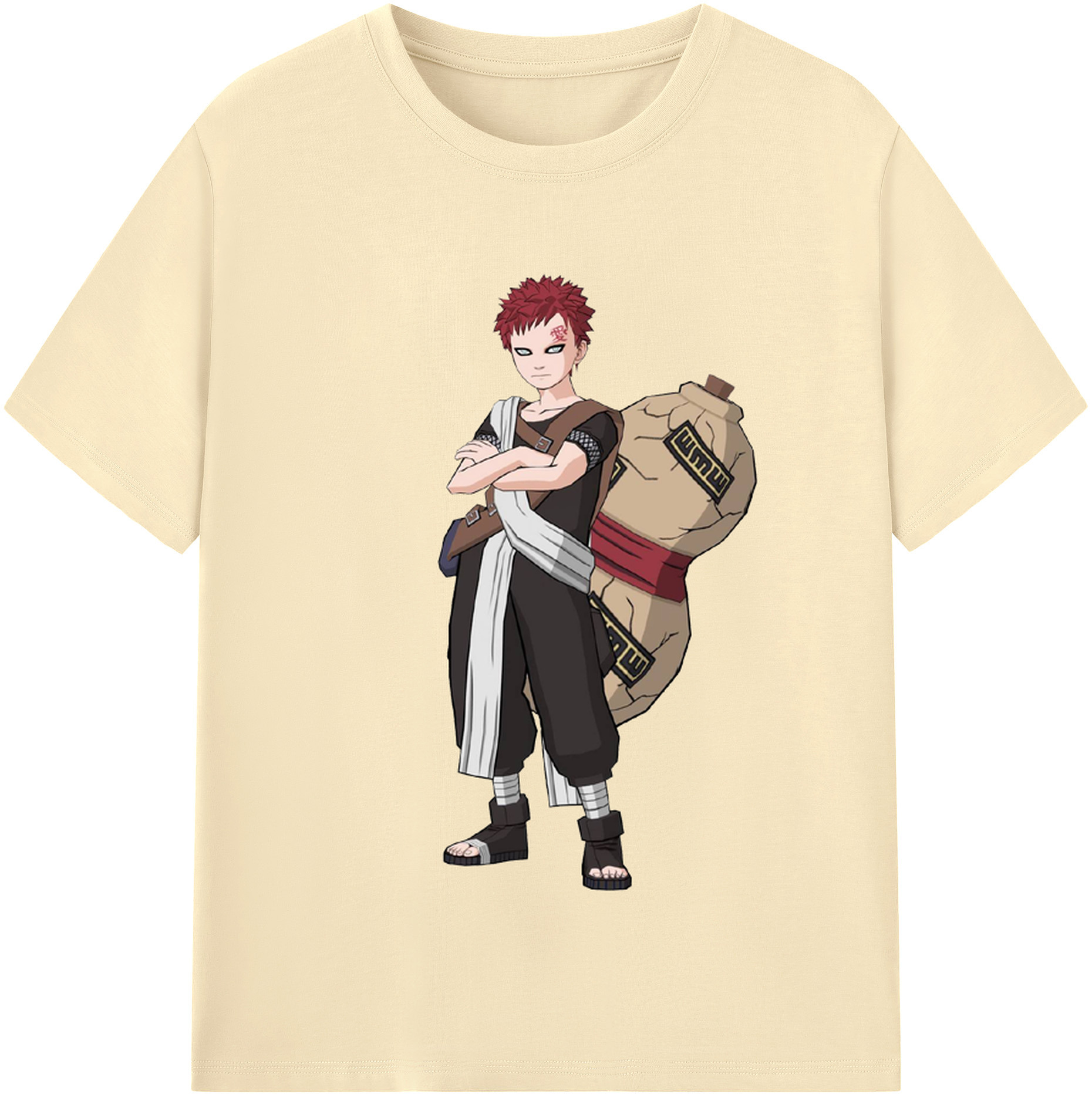 （画像用） NARUTO -ナルト- ガアラ Gaara 綿100％半袖Tシャツ（フロントプリント）
