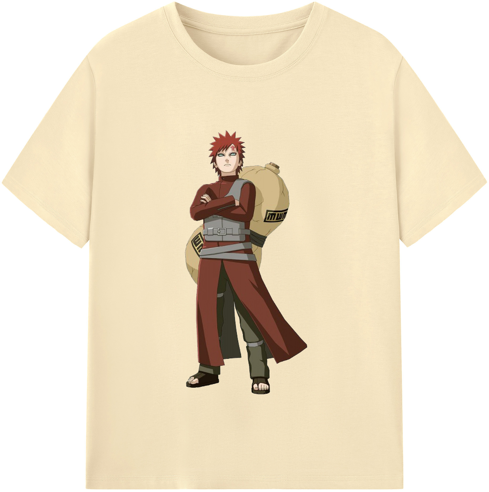 （画像用） NARUTO -ナルト- ガアラ Gaara 綿100％半袖Tシャツ（フロントプリント）