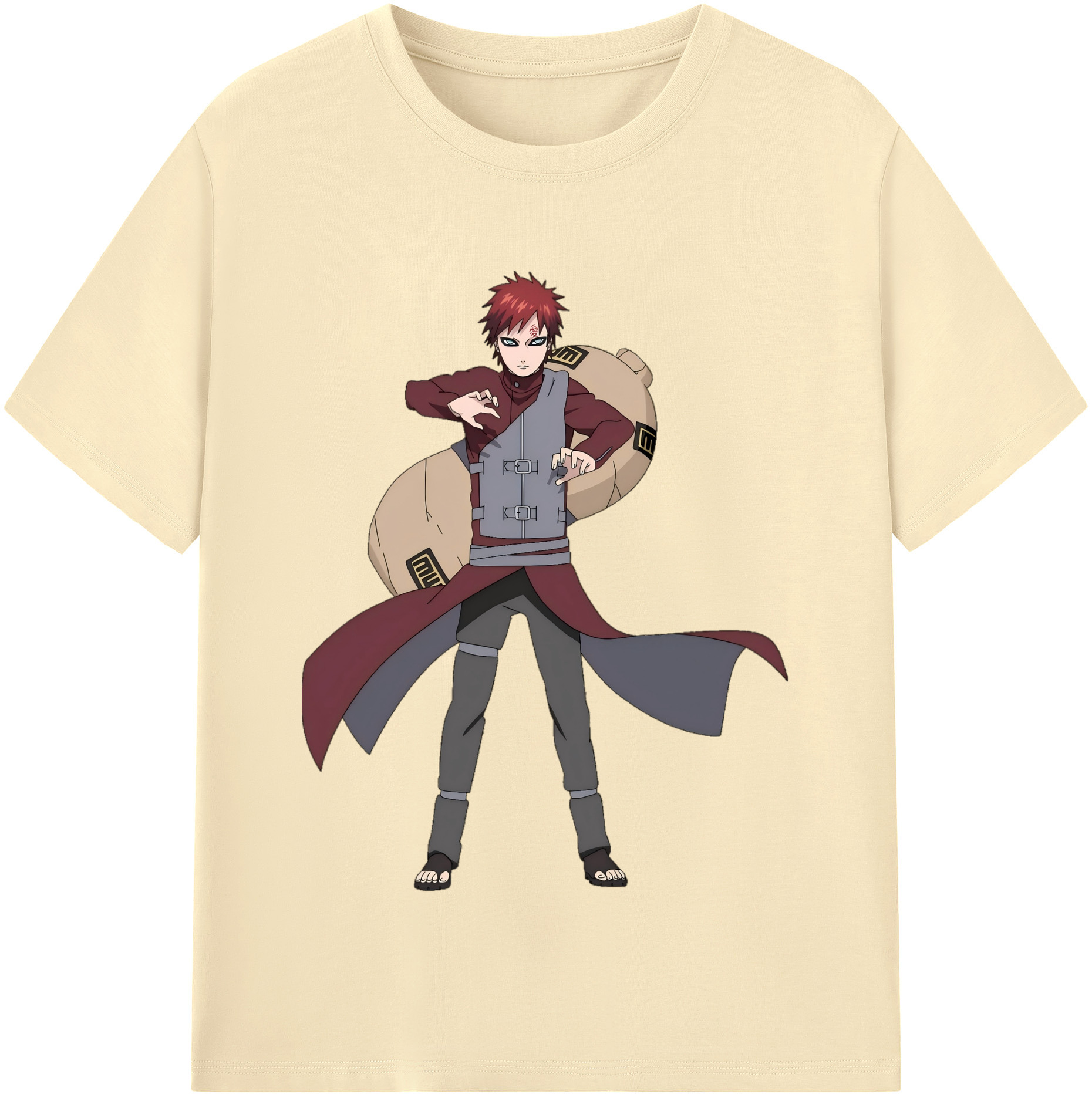 （画像用） NARUTO -ナルト- ガアラ Gaara 綿100％半袖Tシャツ（フロントプリント）