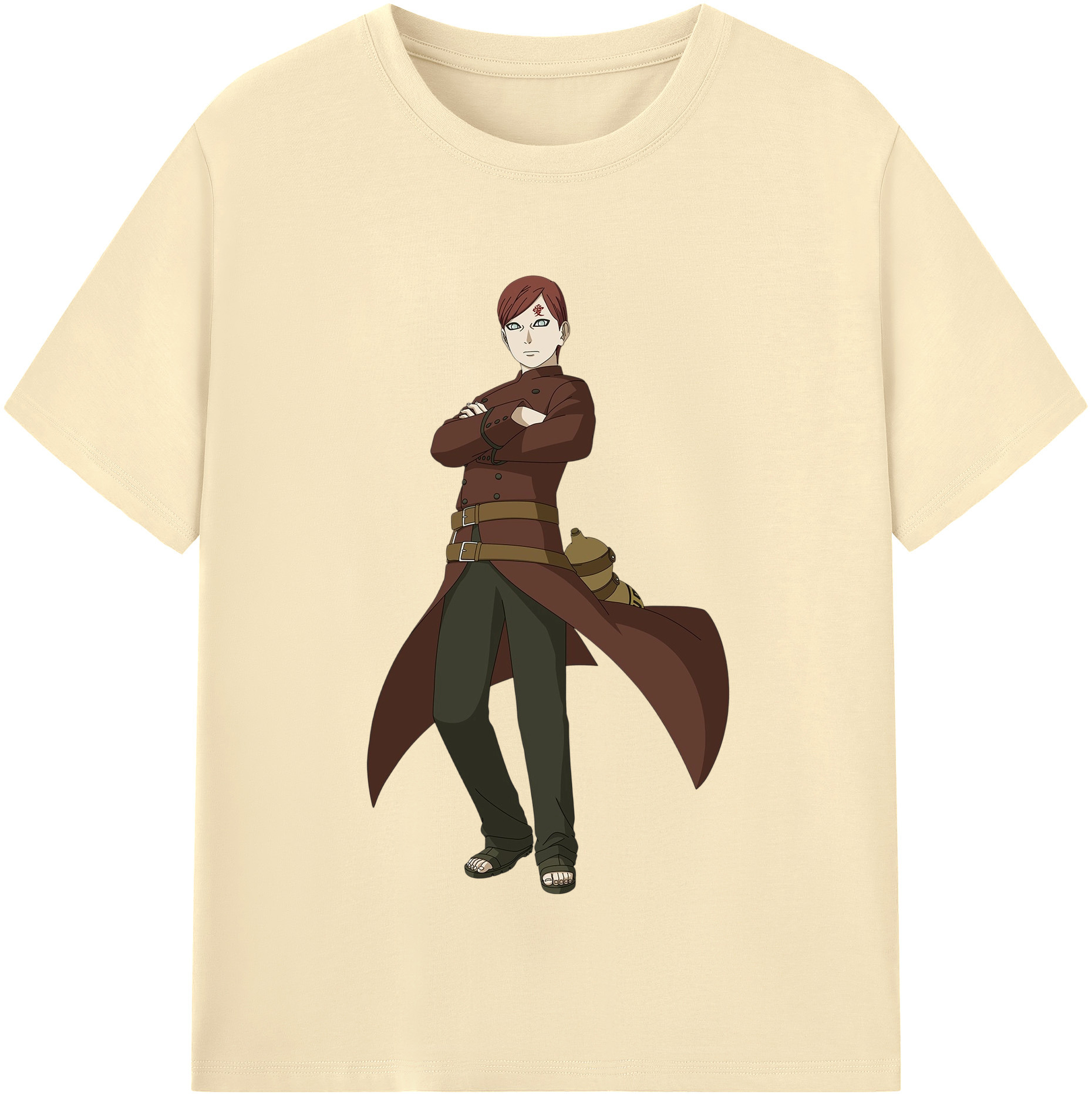 （画像用） NARUTO -ナルト- ガアラ Gaara 綿100％半袖Tシャツ（フロントプリント）
