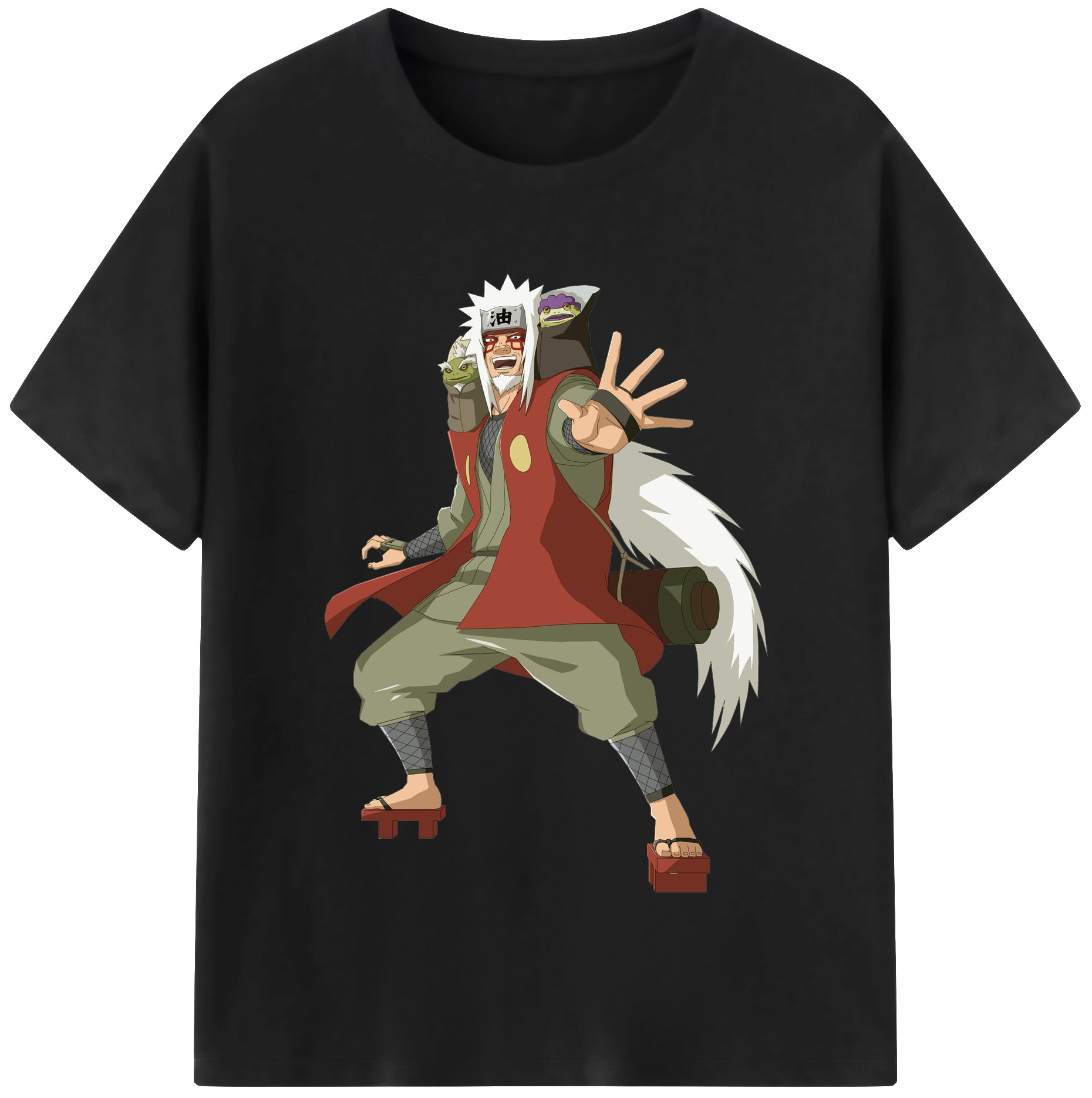 （画像用） NARUTO -ナルト- 自来也（じらいや） Jiraiya 綿100％半袖Tシャツ（フロントプリント）