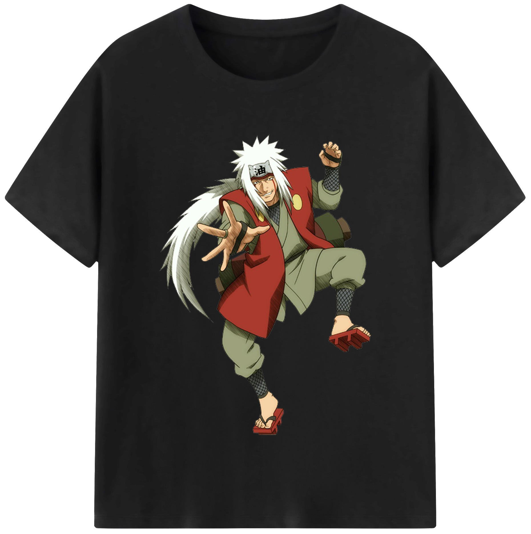 （画像用） NARUTO -ナルト- 自来也（じらいや） Jiraiya 綿100％半袖Tシャツ（フロントプリント）