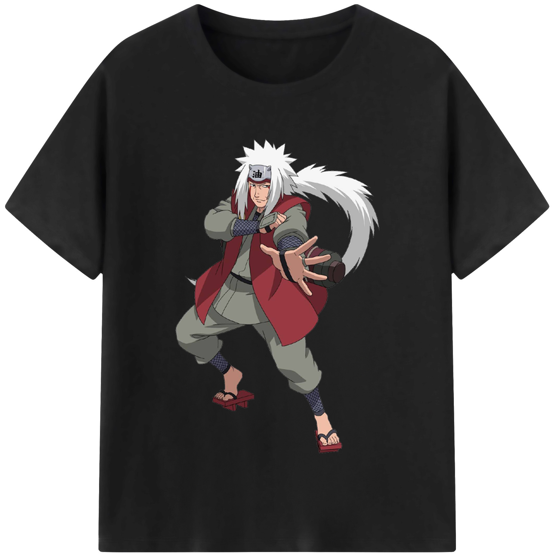 （画像用） NARUTO -ナルト- 自来也（じらいや） Jiraiya 綿100％半袖Tシャツ（フロントプリント）