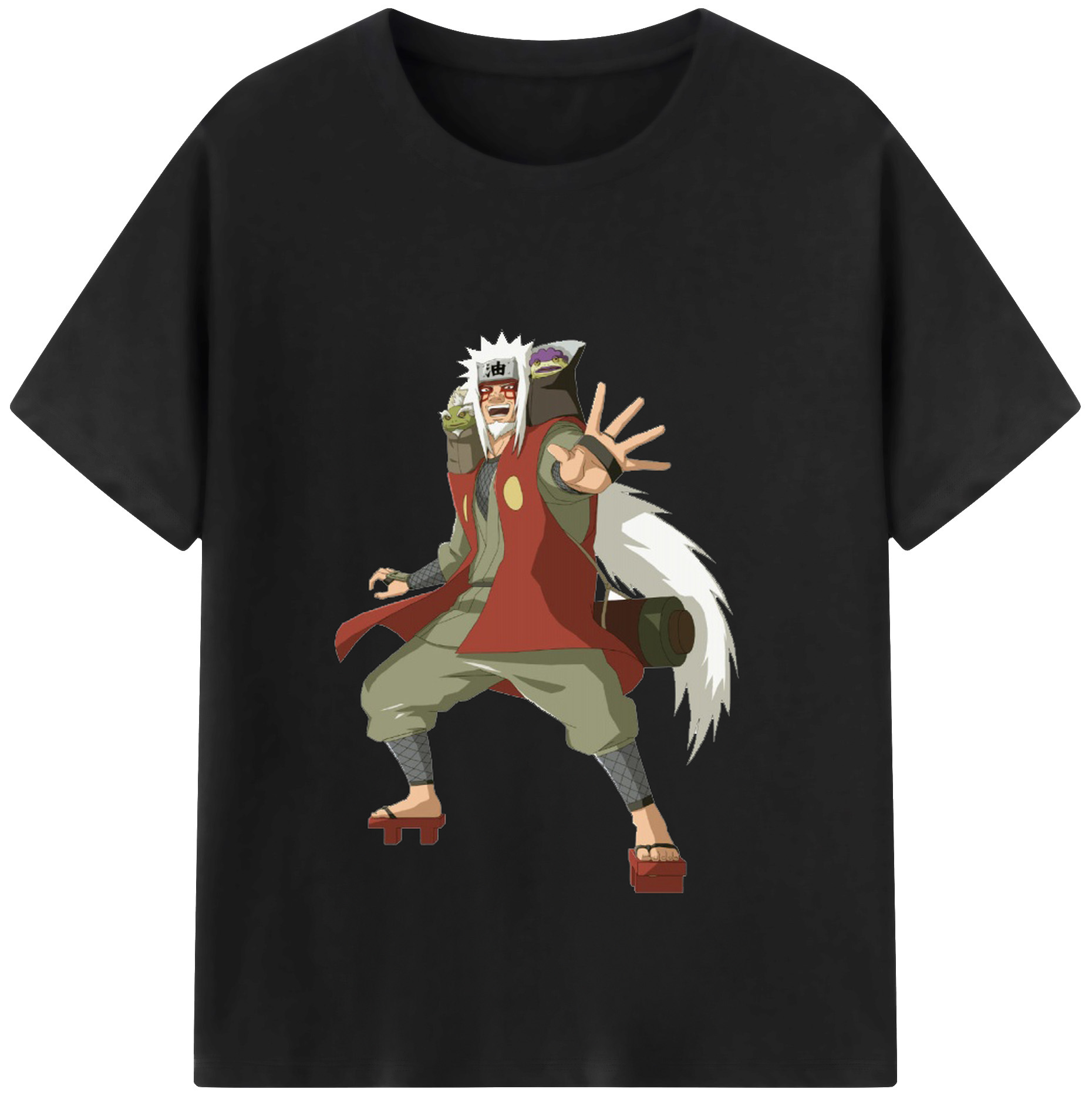 （画像用） NARUTO -ナルト- 自来也（じらいや） Jiraiya 綿100％半袖Tシャツ（フロントプリント）
