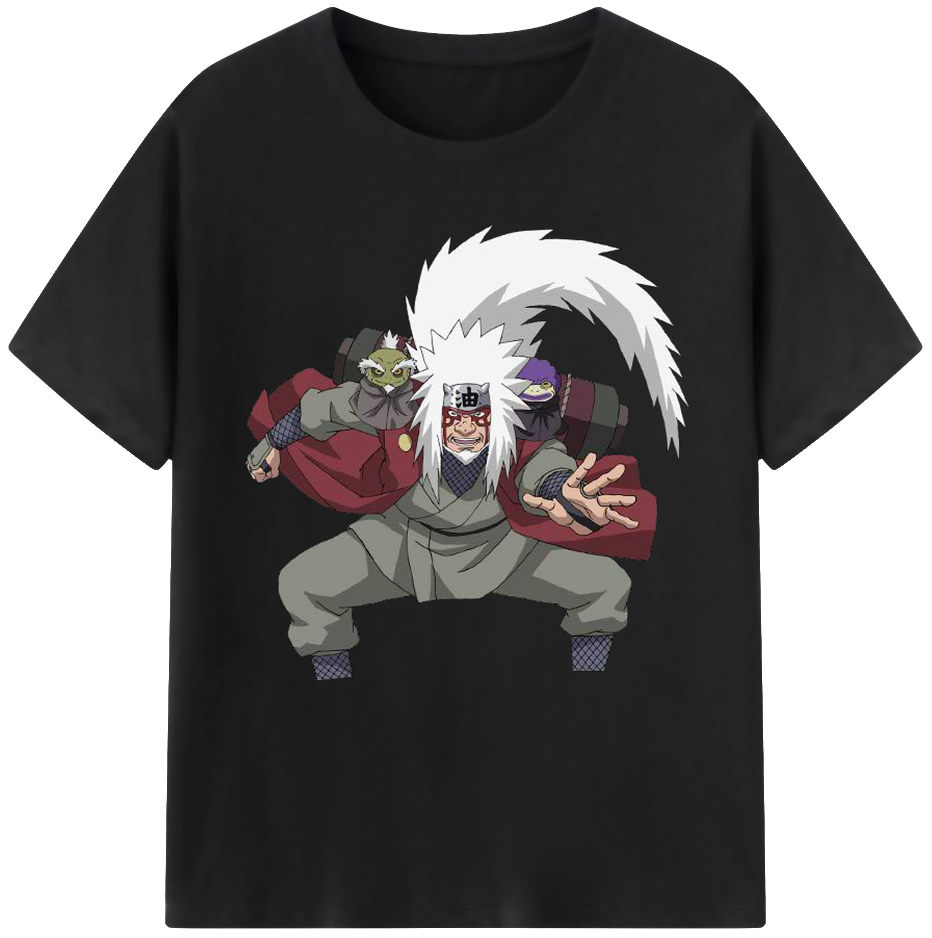 （画像用） NARUTO -ナルト- 自来也（じらいや） Jiraiya 綿100％半袖Tシャツ（フロントプリント）