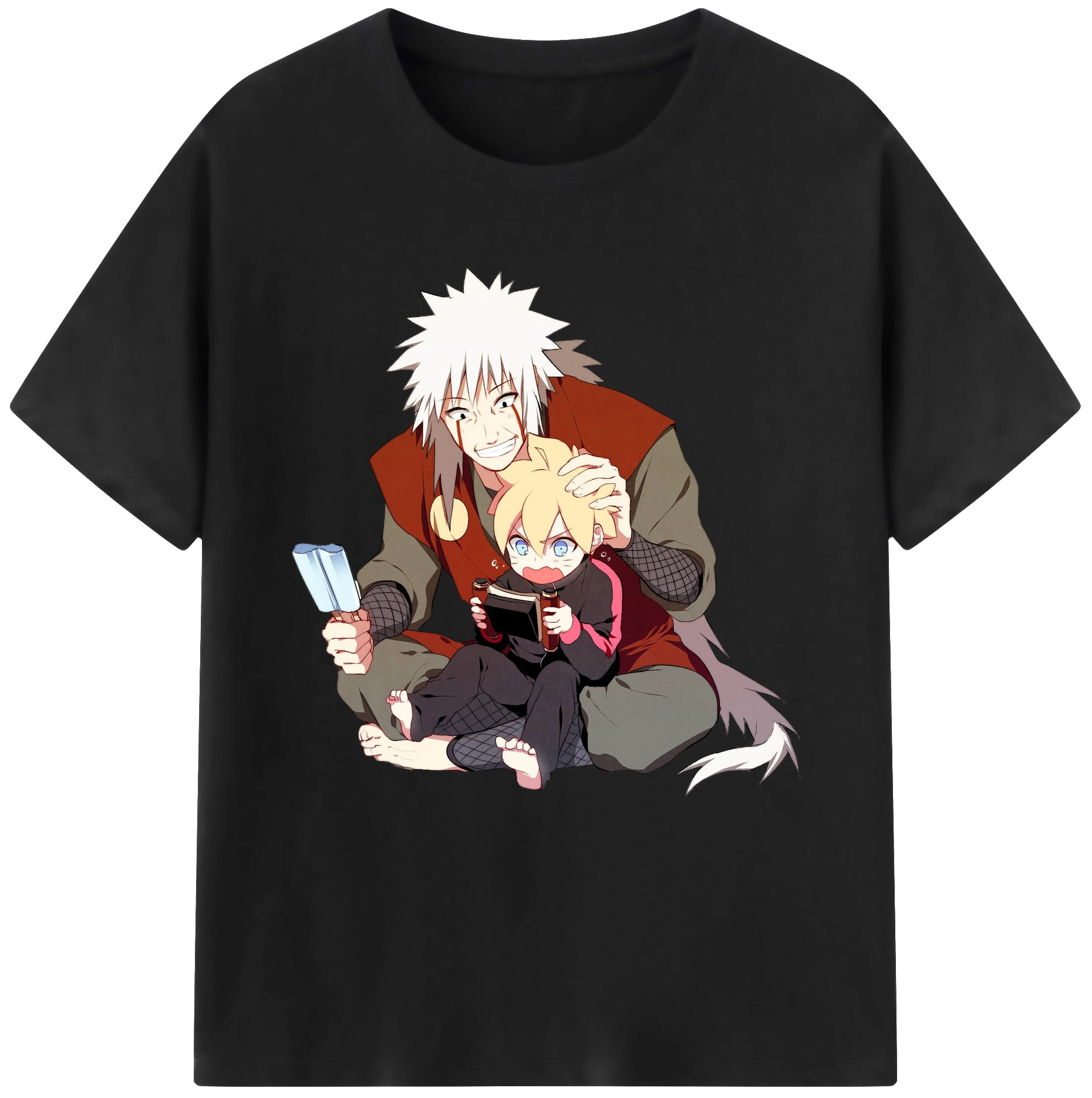 （画像用） NARUTO -ナルト- 自来也（じらいや） Jiraiya 綿100％半袖Tシャツ（フロントプリント）