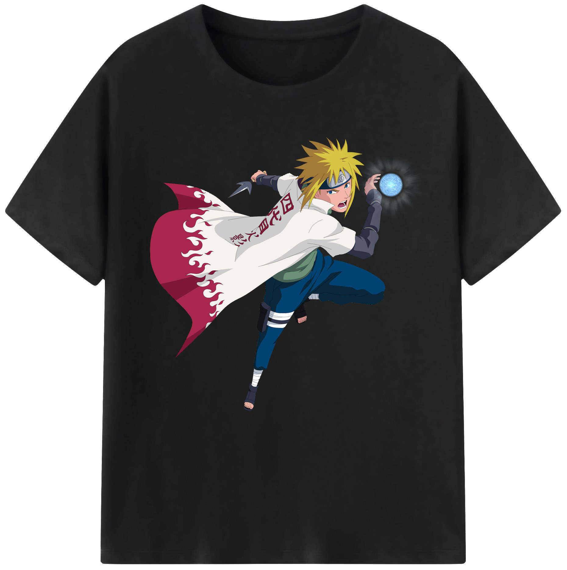 （画像用） NARUTO -ナルト- 波風 ミナト Namikaze Minato 綿100％半袖Tシャツ（フロントプリント）