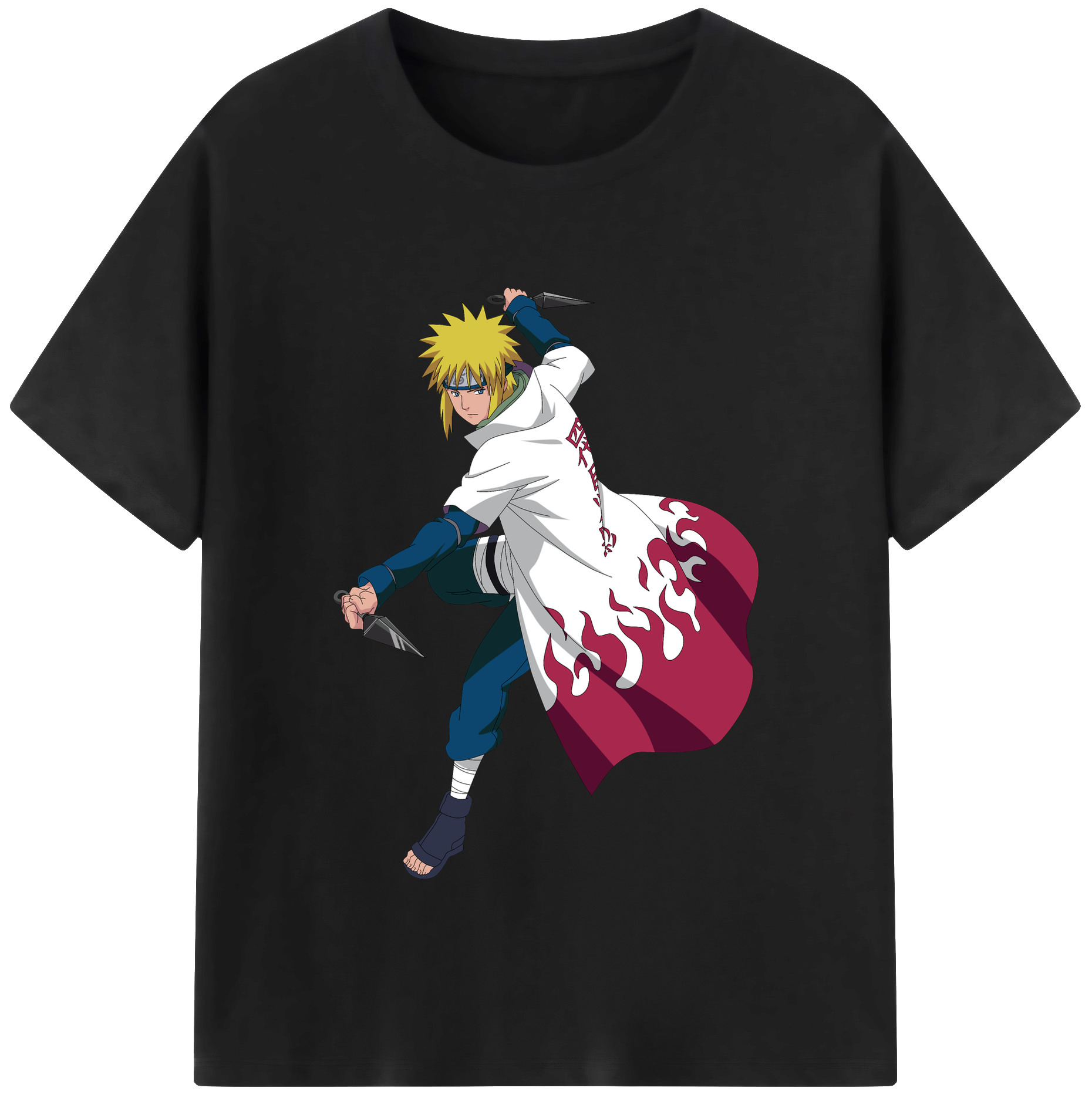 （画像用） NARUTO -ナルト- 波風 ミナト Namikaze Minato 綿100％半袖Tシャツ（フロントプリント）