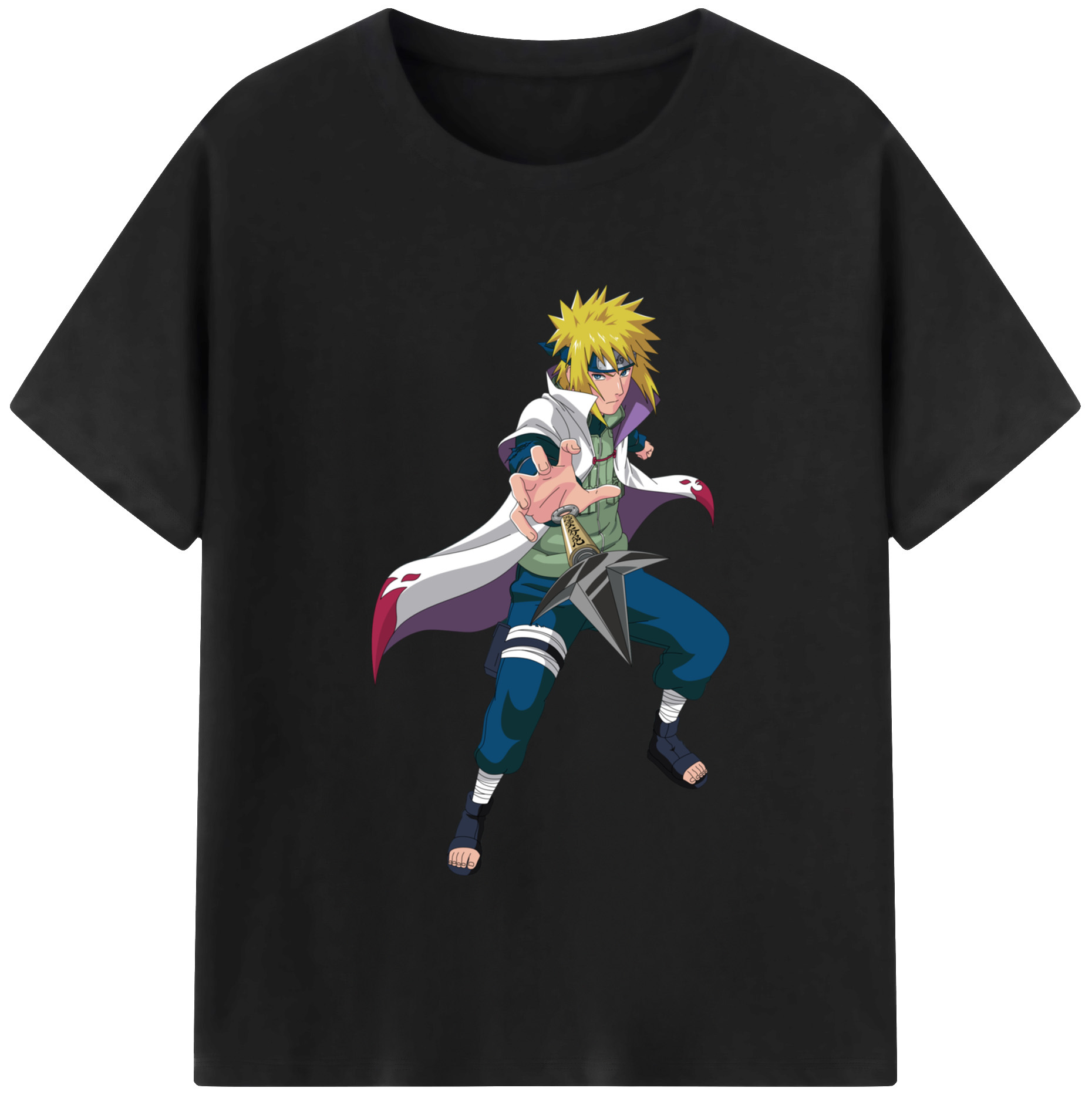 （画像用） NARUTO -ナルト- 波風 ミナト Namikaze Minato 綿100％半袖Tシャツ（フロントプリント）