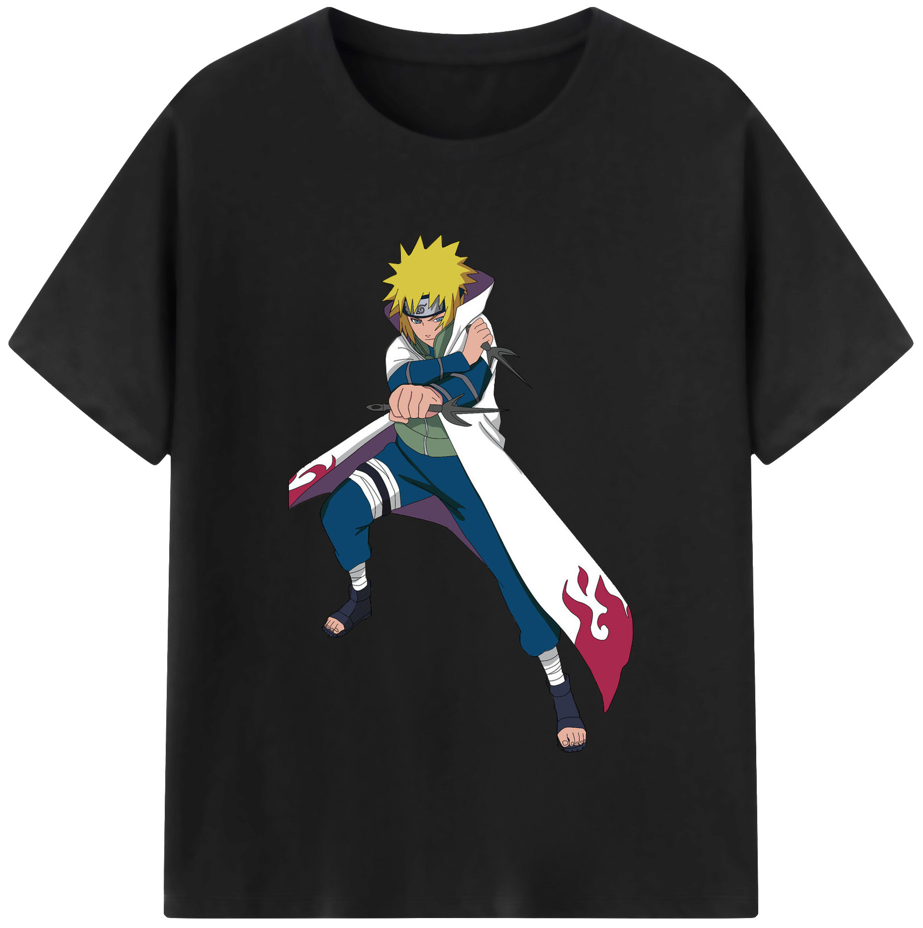 （画像用） NARUTO -ナルト- 波風 ミナト Namikaze Minato 綿100％半袖Tシャツ（フロントプリント）