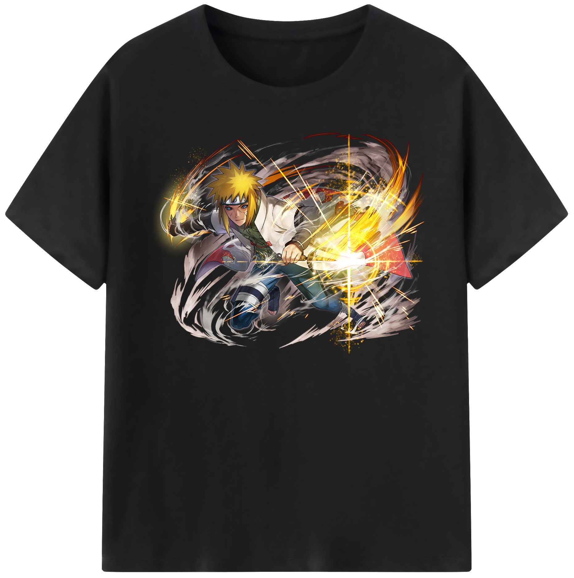 （画像用） NARUTO -ナルト- 波風 ミナト Namikaze Minato 綿100％半袖Tシャツ（フロントプリント）