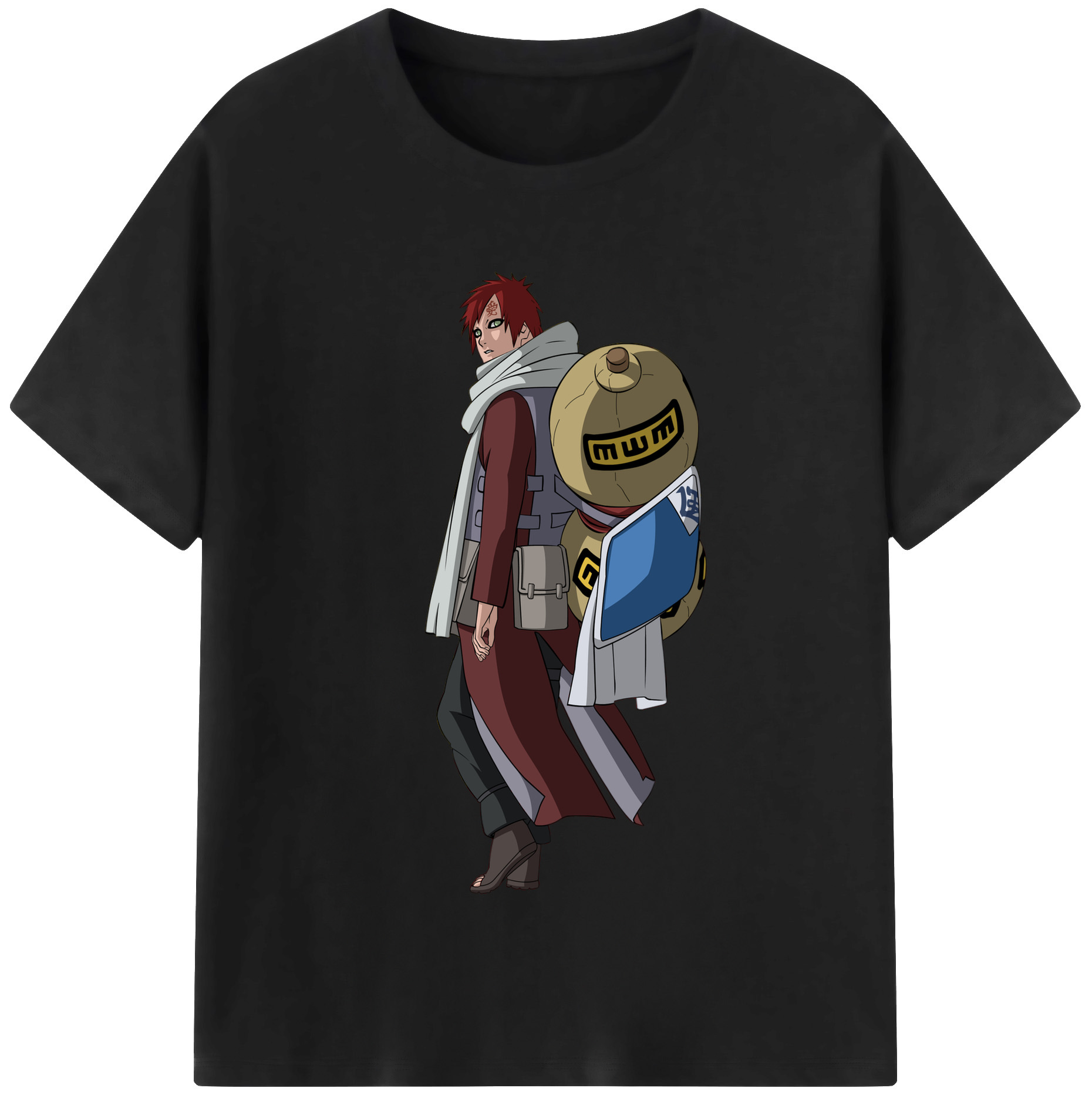 （画像用） NARUTO -ナルト- ガアラ Gaara 綿100％半袖Tシャツ（フロントプリント）