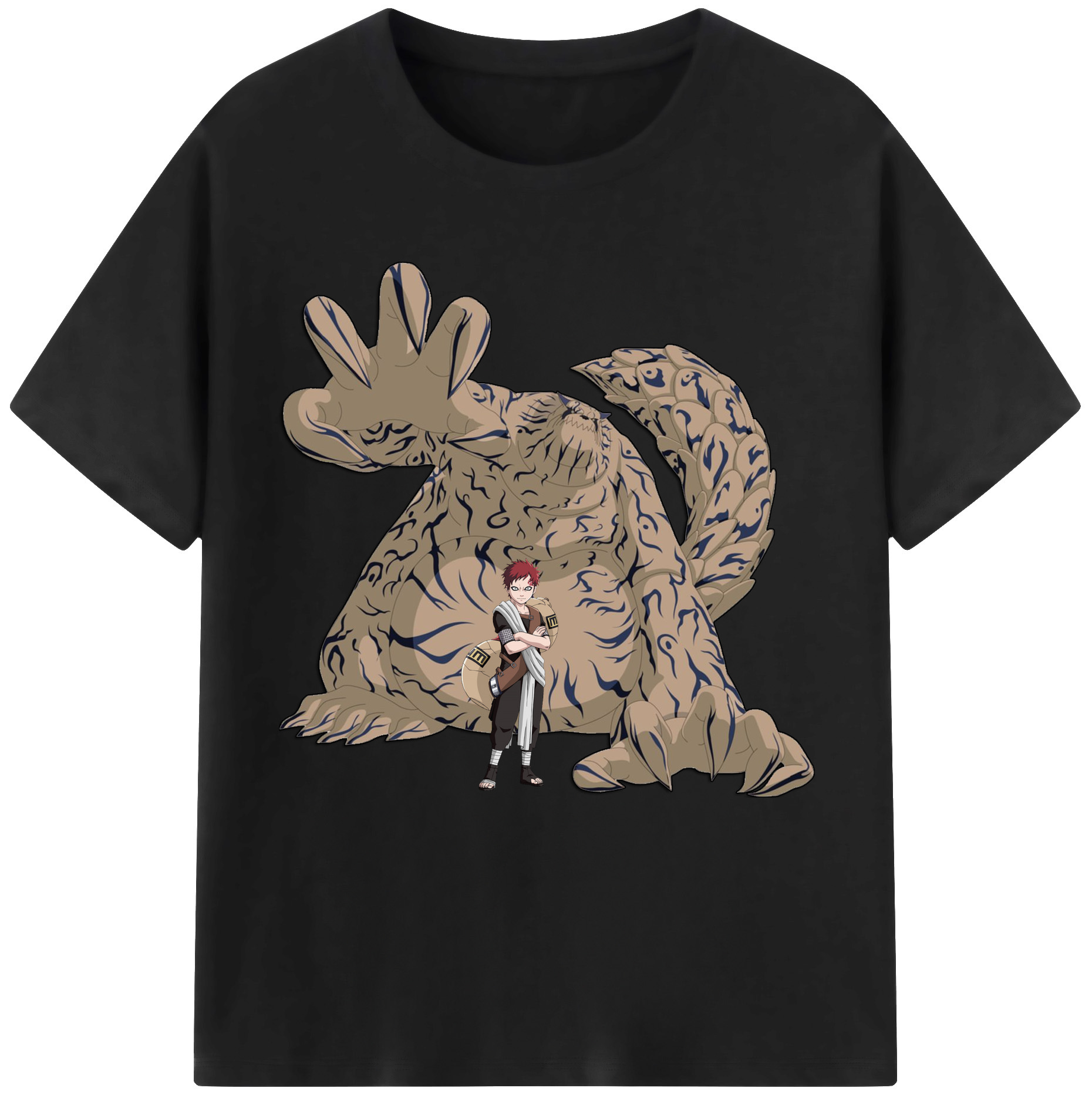 （画像用） NARUTO -ナルト- ガアラ Gaara 綿100％半袖Tシャツ（フロントプリント）