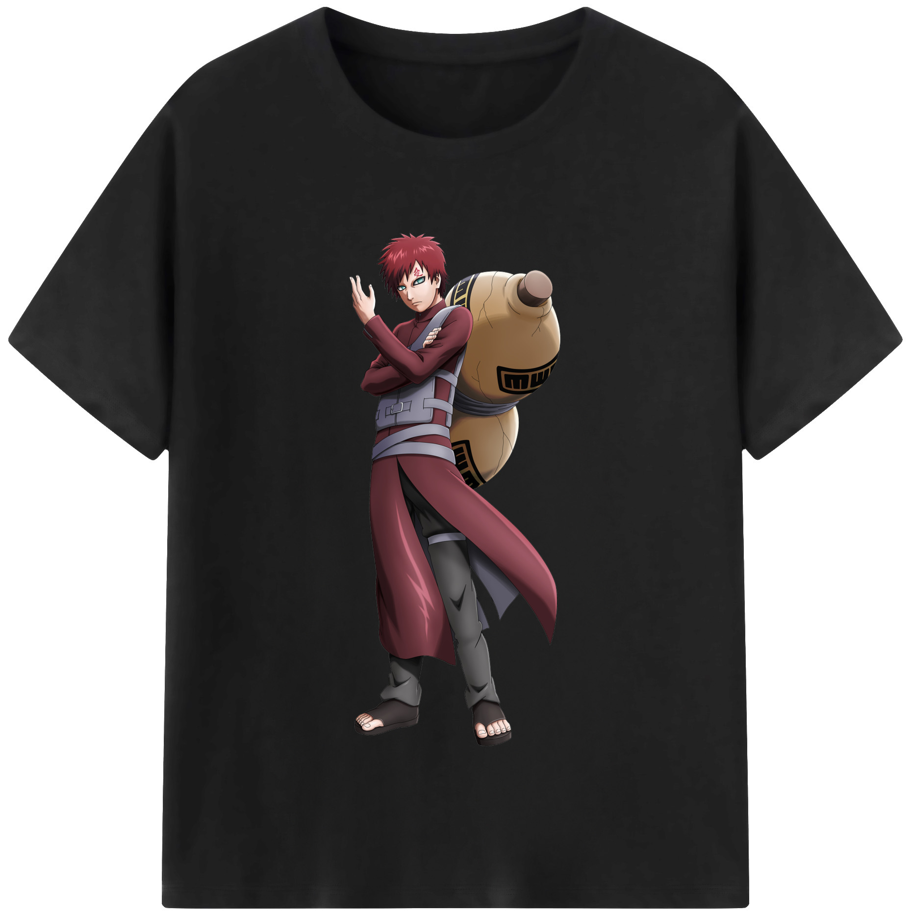（画像用） NARUTO -ナルト- ガアラ Gaara 綿100％半袖Tシャツ（フロントプリント）