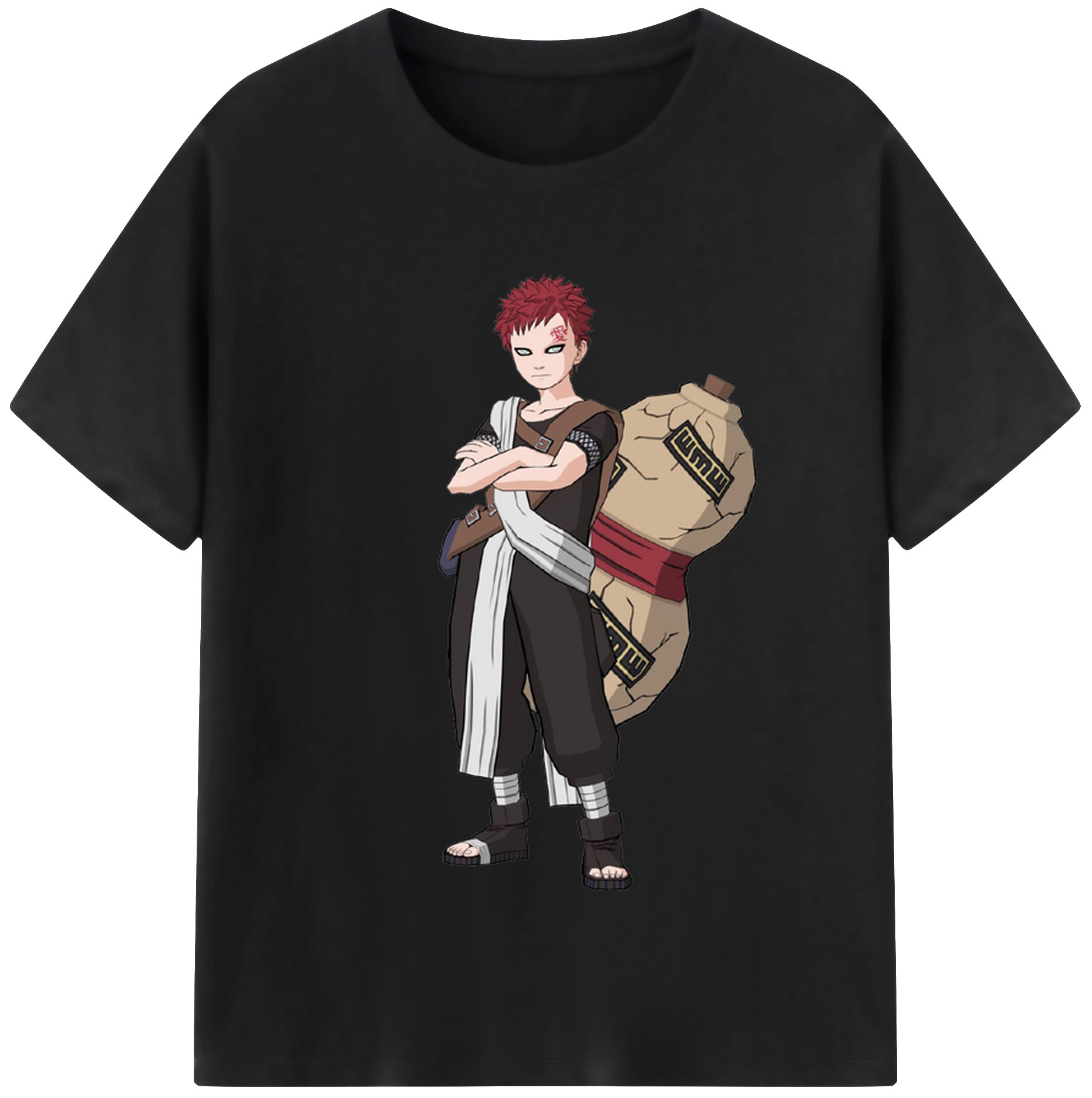 （画像用） NARUTO -ナルト- ガアラ Gaara 綿100％半袖Tシャツ（フロントプリント）