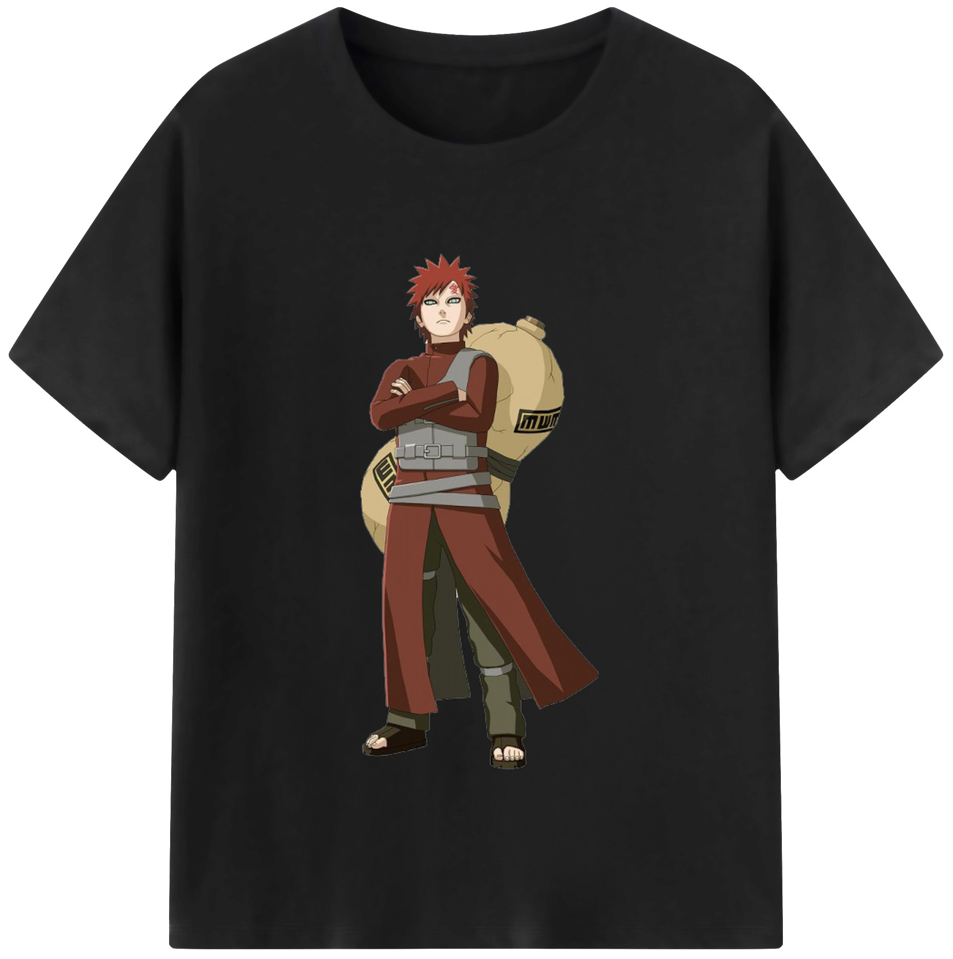（画像用） NARUTO -ナルト- ガアラ Gaara 綿100％半袖Tシャツ（フロントプリント）