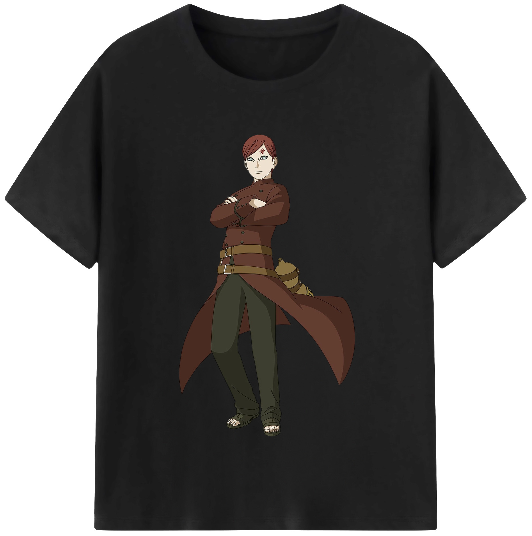 （画像用） NARUTO -ナルト- ガアラ Gaara 綿100％半袖Tシャツ（フロントプリント）