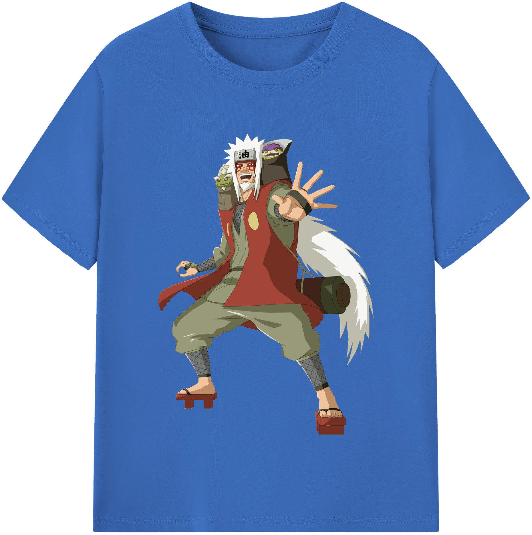 （画像用） NARUTO -ナルト- 自来也（じらいや） Jiraiya 綿100％半袖Tシャツ（フロントプリント）