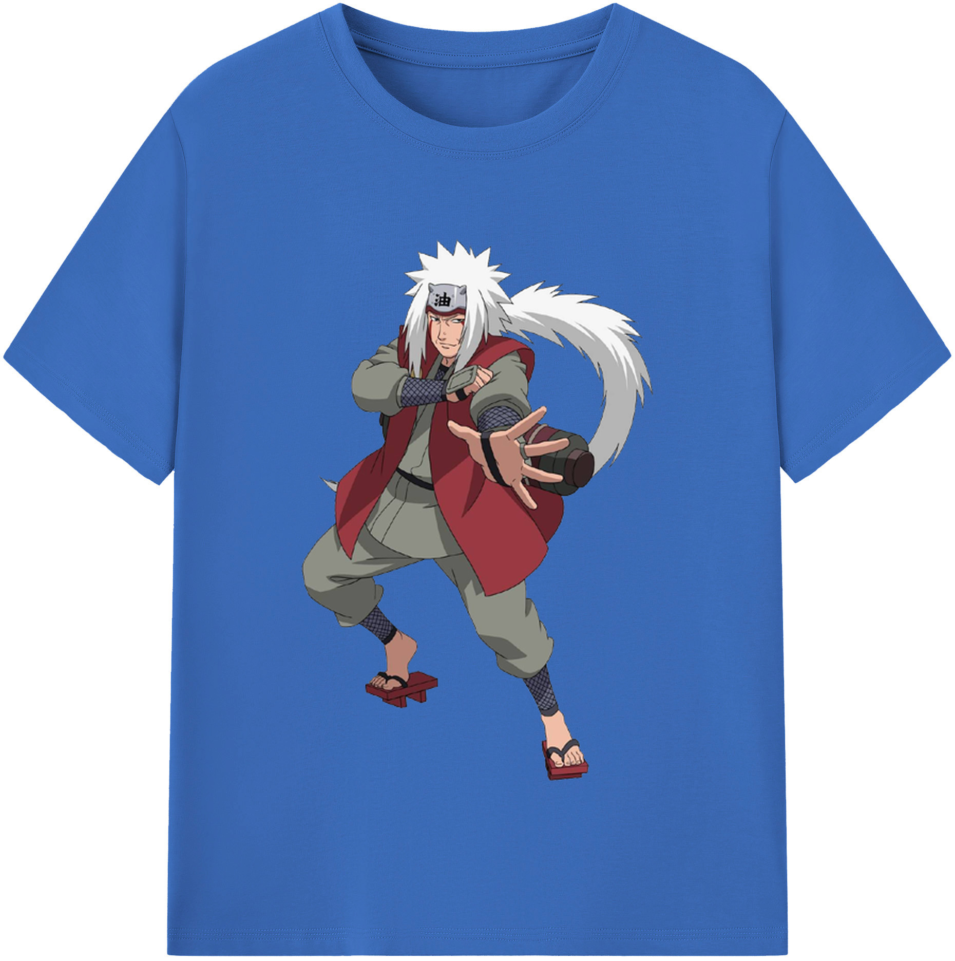 （画像用） NARUTO -ナルト- 自来也（じらいや） Jiraiya 綿100％半袖Tシャツ（フロントプリント）