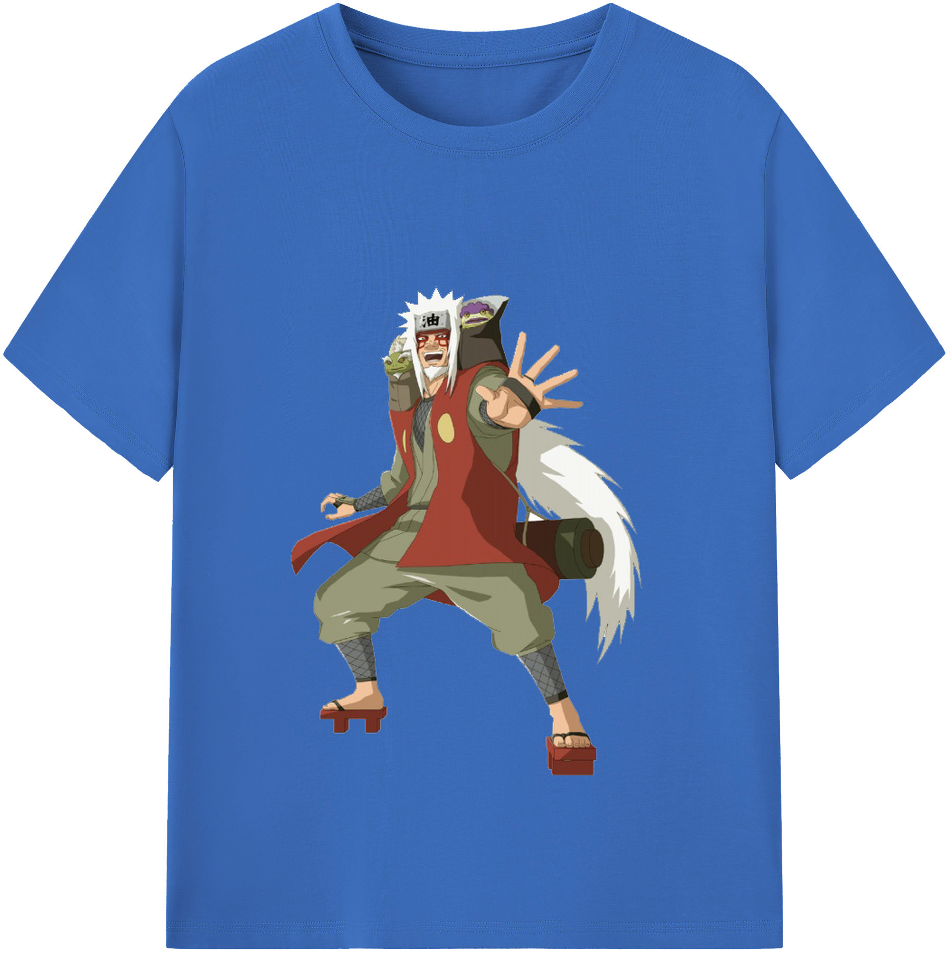 （画像用） NARUTO -ナルト- 自来也（じらいや） Jiraiya 綿100％半袖Tシャツ（フロントプリント）