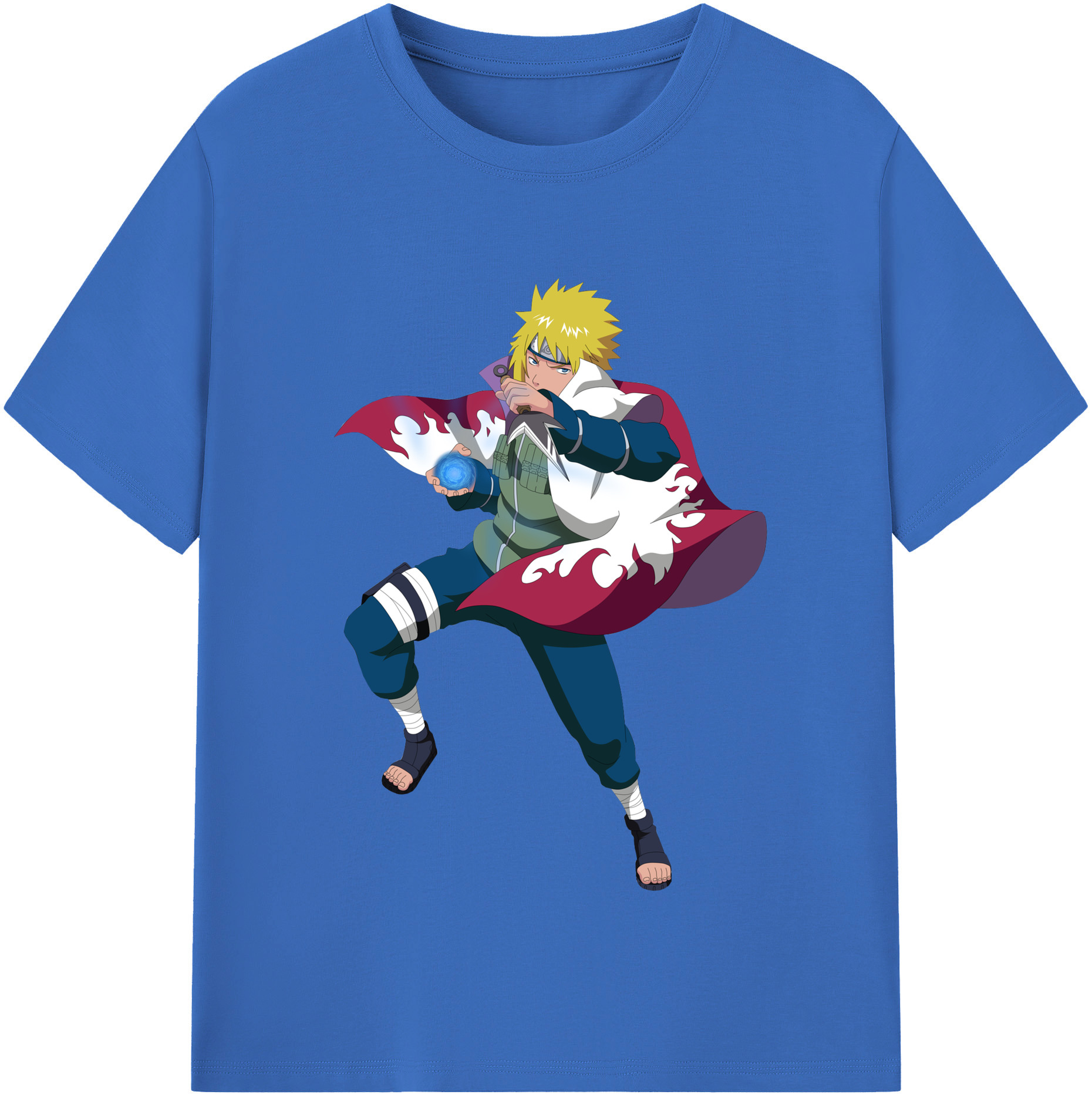 （画像用） NARUTO -ナルト- 波風 ミナト Namikaze Minato 綿100％半袖Tシャツ（フロントプリント）