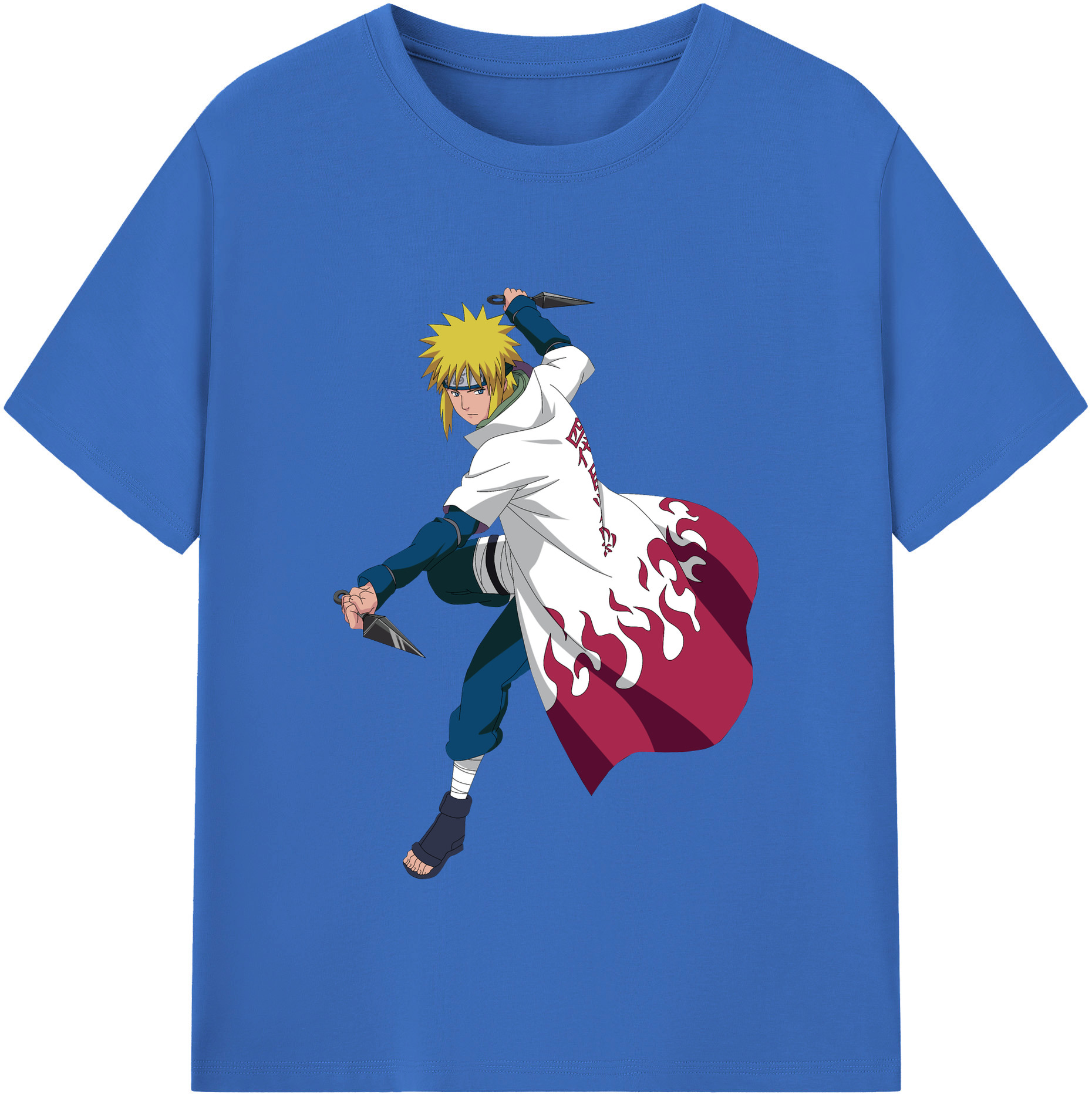 （画像用） NARUTO -ナルト- 波風 ミナト Namikaze Minato 綿100％半袖Tシャツ（フロントプリント）