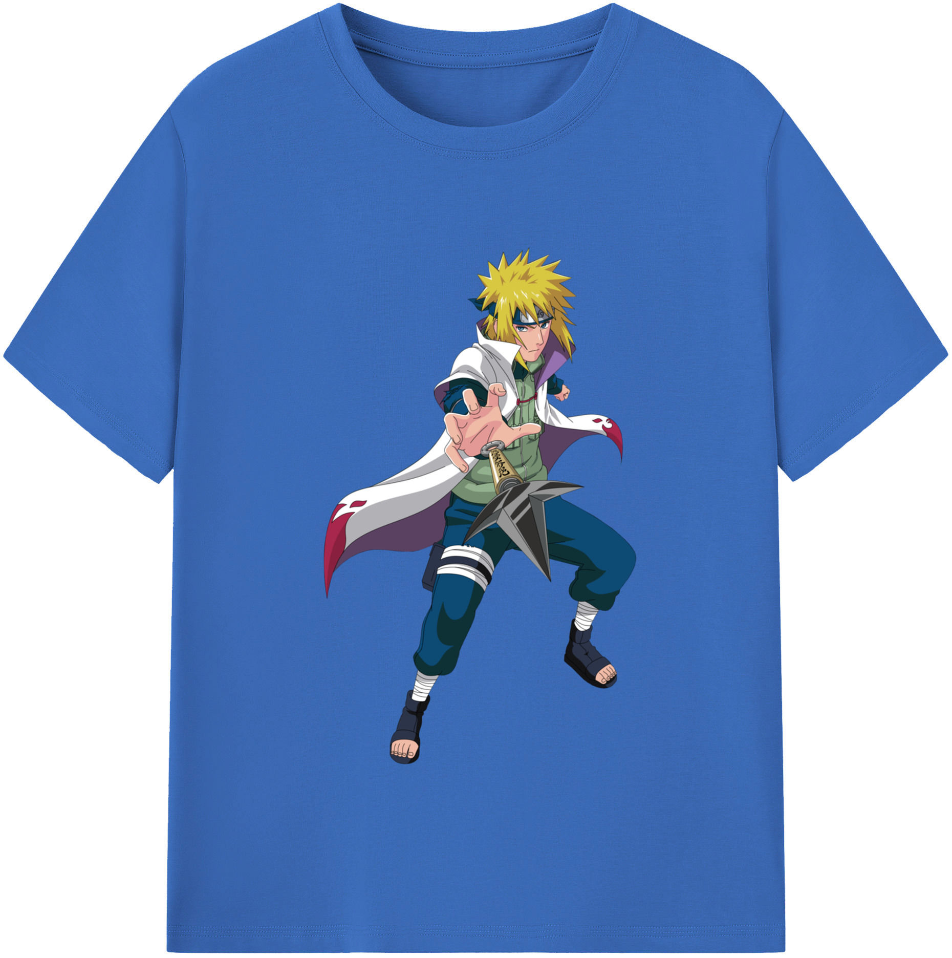 （画像用） NARUTO -ナルト- 波風 ミナト Namikaze Minato 綿100％半袖Tシャツ（フロントプリント）