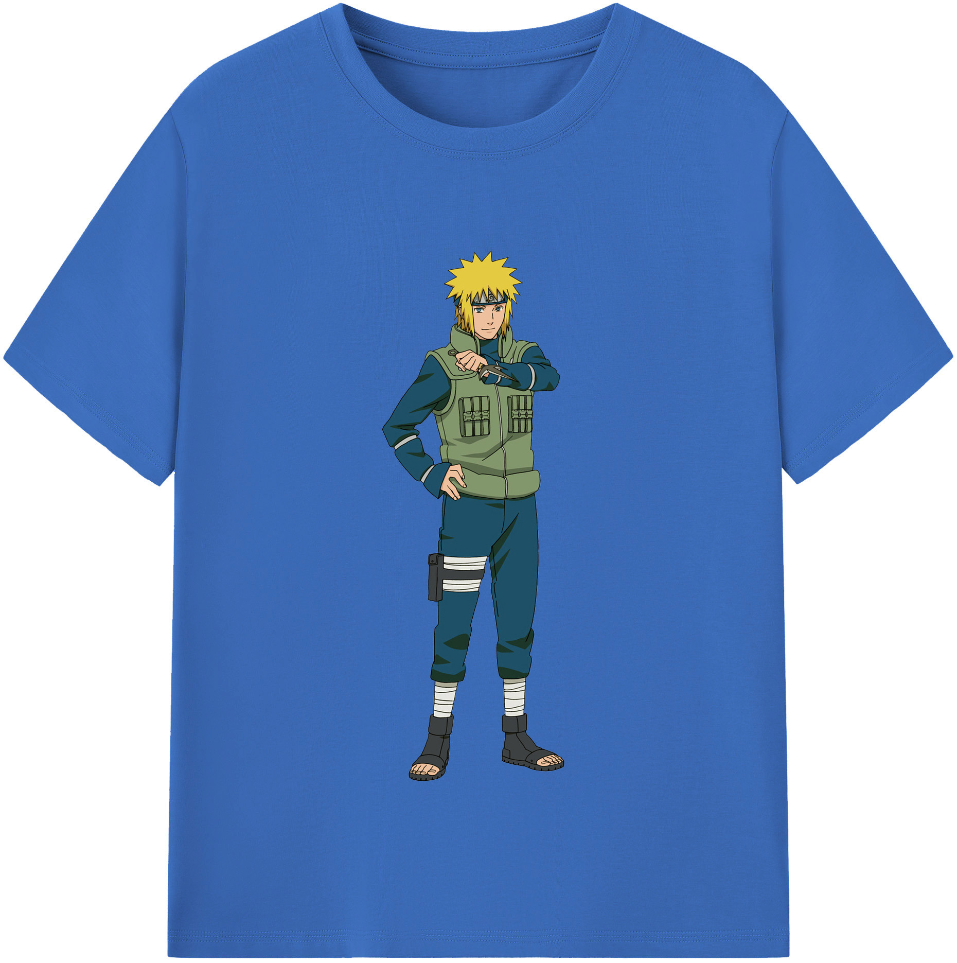 （画像用） NARUTO -ナルト- 波風 ミナト Namikaze Minato 綿100％半袖Tシャツ（フロントプリント）