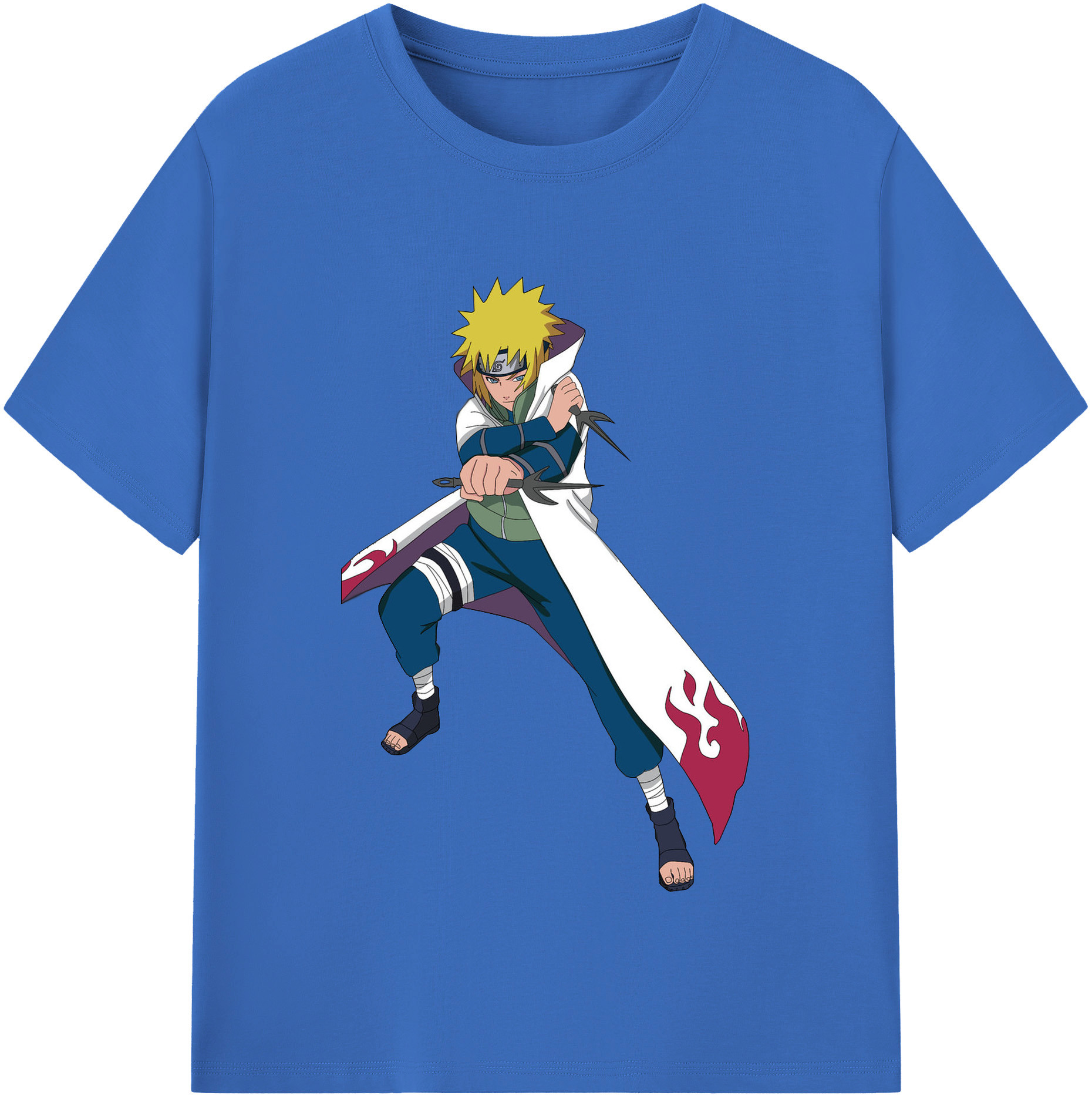 （画像用） NARUTO -ナルト- 波風 ミナト Namikaze Minato 綿100％半袖Tシャツ（フロントプリント）