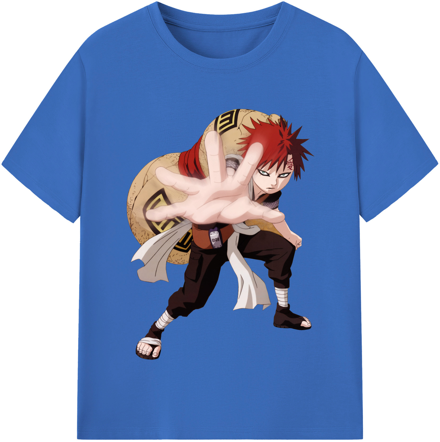 （画像用） NARUTO -ナルト- ガアラ Gaara 綿100％半袖Tシャツ（フロントプリント）