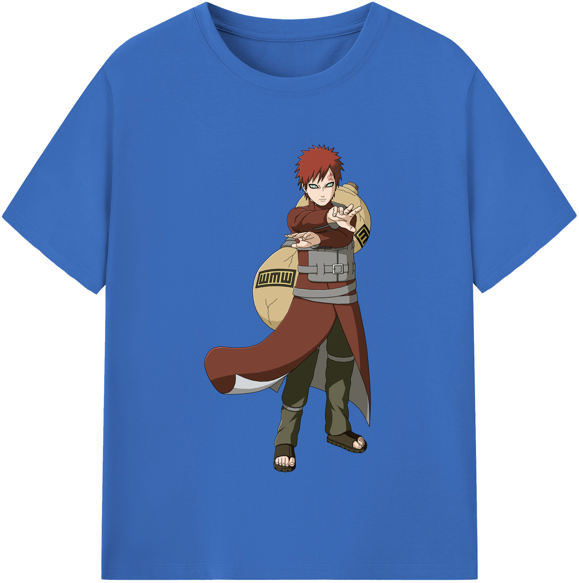 （画像用） NARUTO -ナルト- ガアラ Gaara 綿100％半袖Tシャツ（フロントプリント）