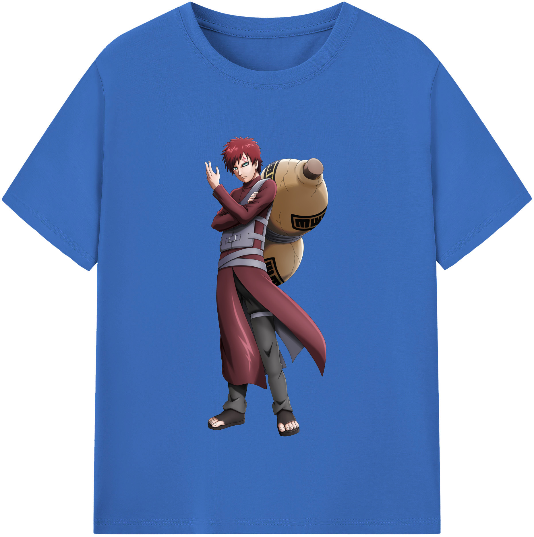 （画像用） NARUTO -ナルト- ガアラ Gaara 綿100％半袖Tシャツ（フロントプリント）