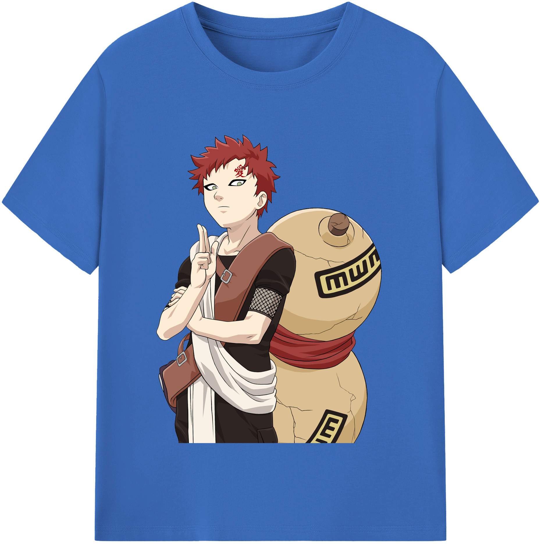 （画像用） NARUTO -ナルト- ガアラ Gaara 綿100％半袖Tシャツ（フロントプリント）