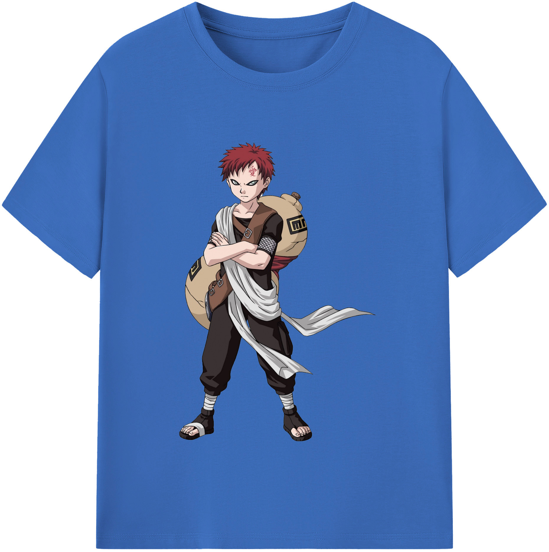 （画像用） NARUTO -ナルト- ガアラ Gaara 綿100％半袖Tシャツ（フロントプリント）