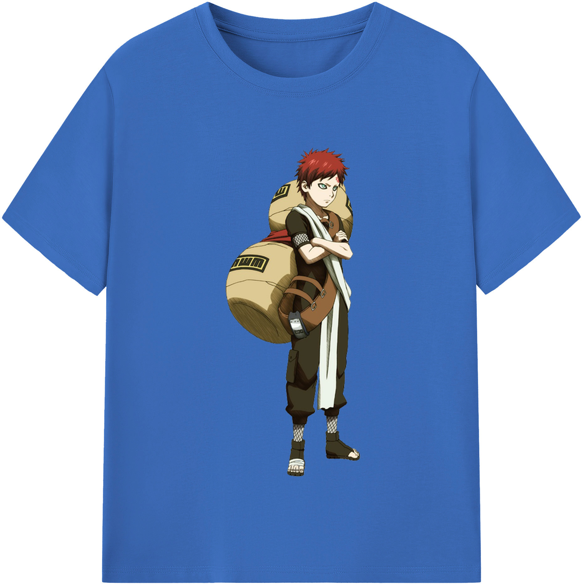 （画像用） NARUTO -ナルト- ガアラ Gaara 綿100％半袖Tシャツ（フロントプリント）