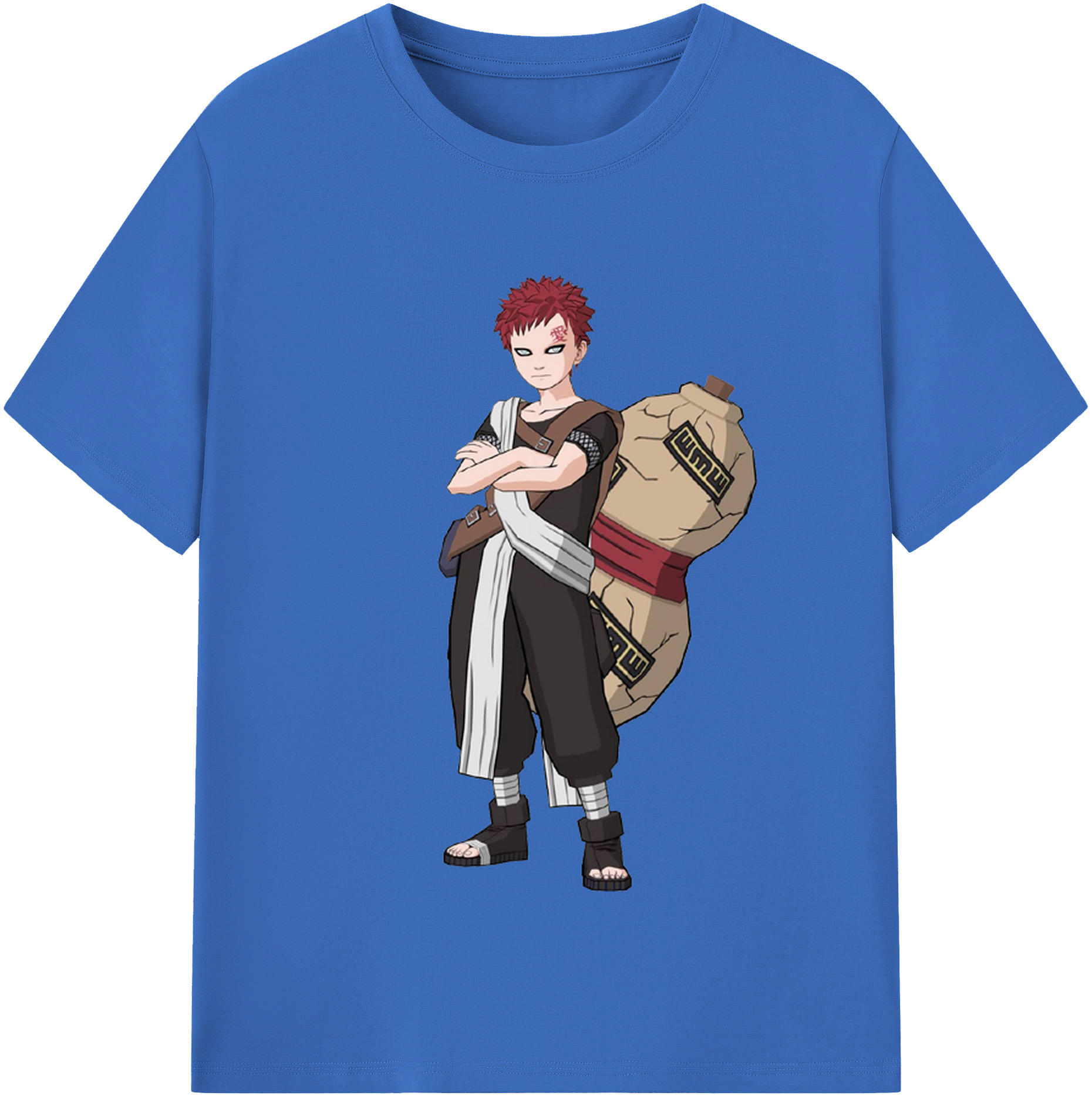 （画像用） NARUTO -ナルト- ガアラ Gaara 綿100％半袖Tシャツ（フロントプリント）