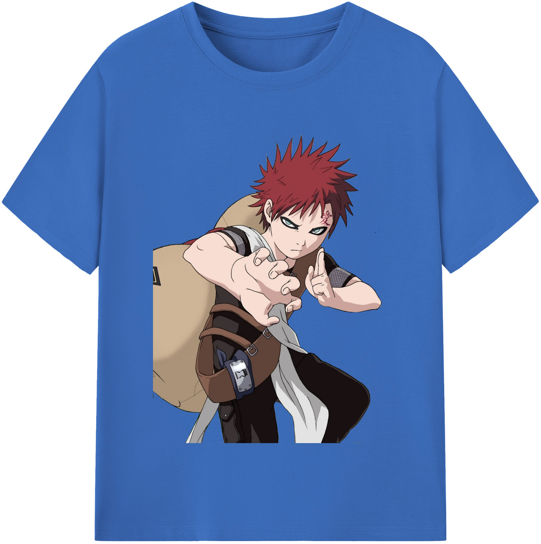 （画像用） NARUTO -ナルト- ガアラ Gaara 綿100％半袖Tシャツ（フロントプリント）