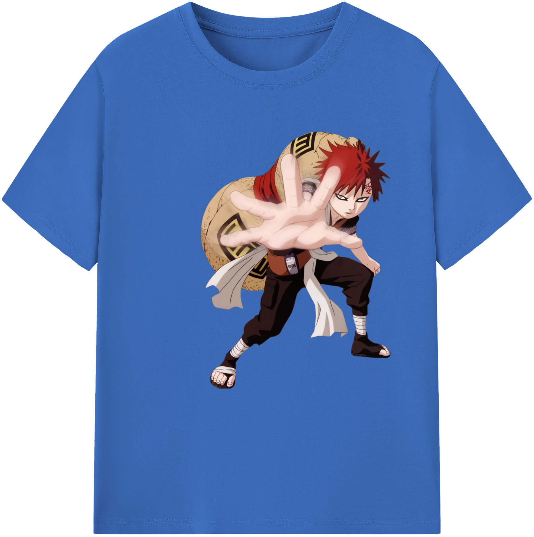 （画像用） NARUTO -ナルト- ガアラ Gaara 綿100％半袖Tシャツ（フロントプリント）