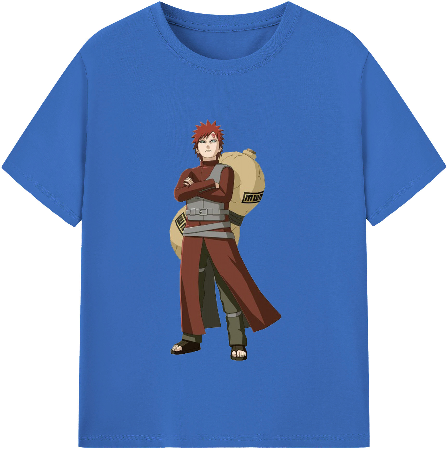 （画像用） NARUTO -ナルト- ガアラ Gaara 綿100％半袖Tシャツ（フロントプリント）