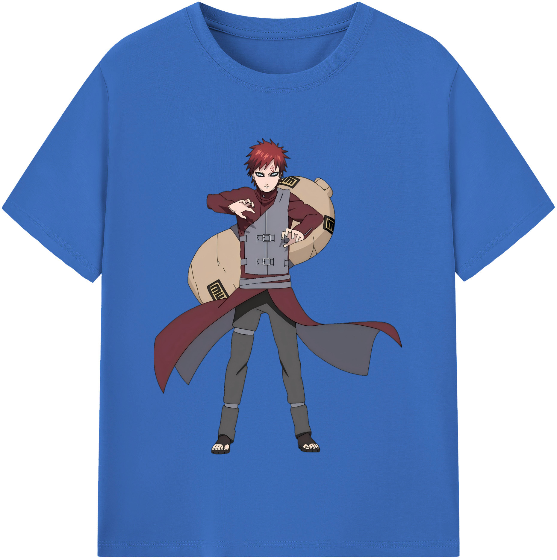 （画像用） NARUTO -ナルト- ガアラ Gaara 綿100％半袖Tシャツ（フロントプリント）