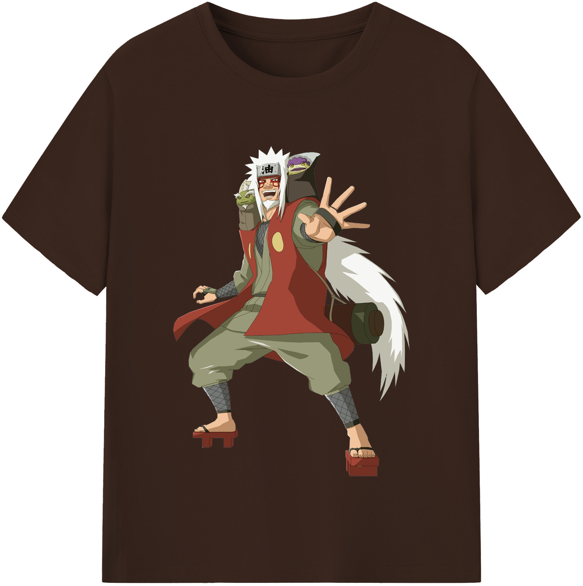 （画像用） NARUTO -ナルト- 自来也（じらいや） Jiraiya 綿100％半袖Tシャツ（フロントプリント）