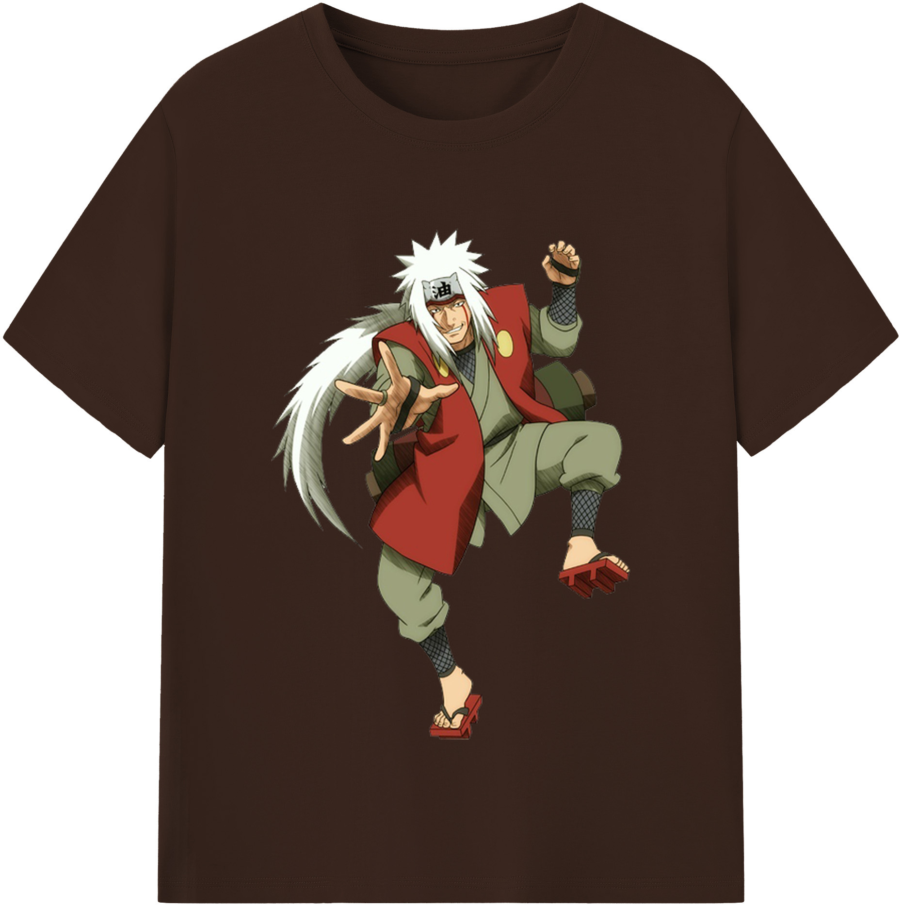 （画像用） NARUTO -ナルト- 自来也（じらいや） Jiraiya 綿100％半袖Tシャツ（フロントプリント）
