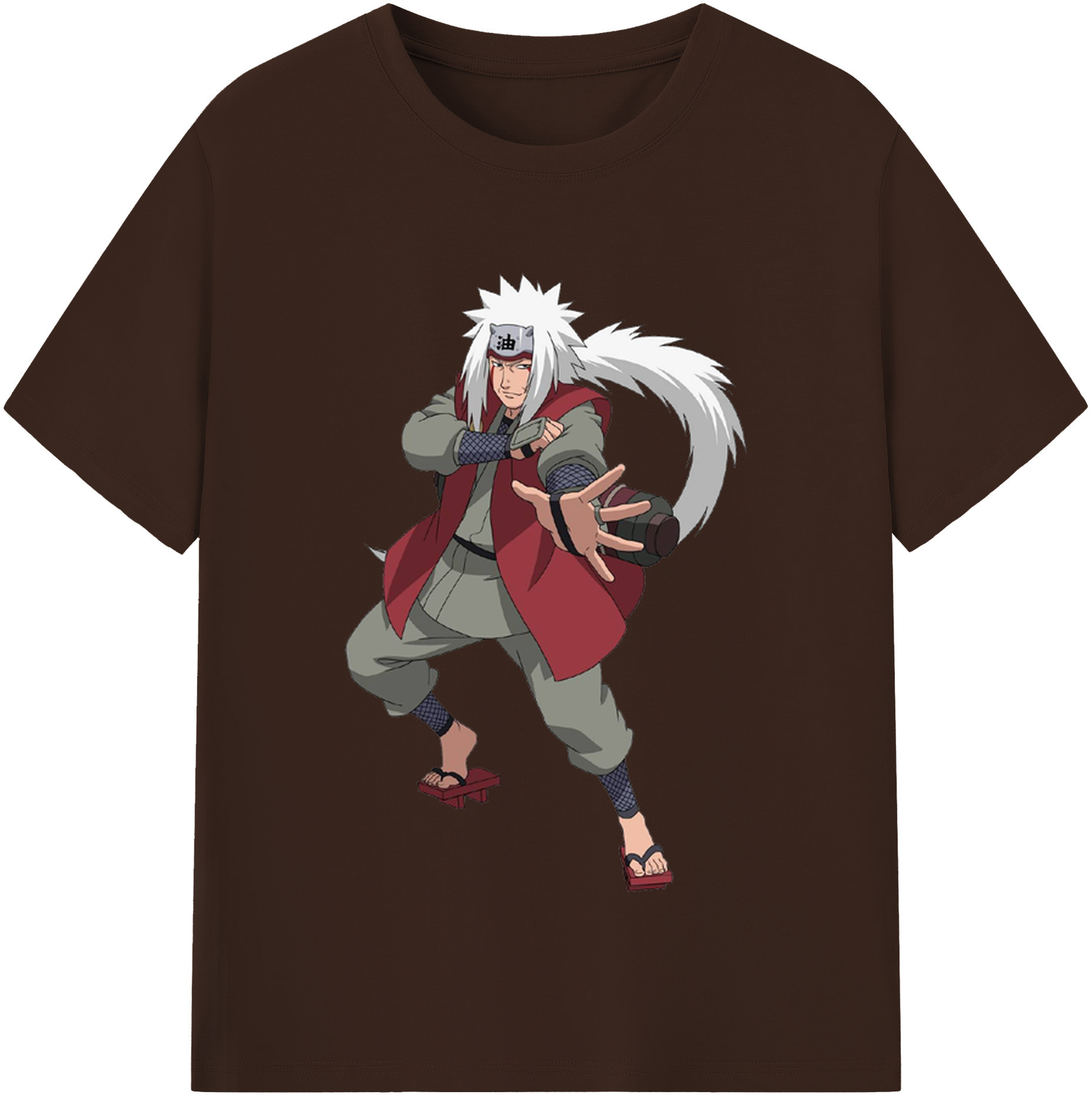 （画像用） NARUTO -ナルト- 自来也（じらいや） Jiraiya 綿100％半袖Tシャツ（フロントプリント）