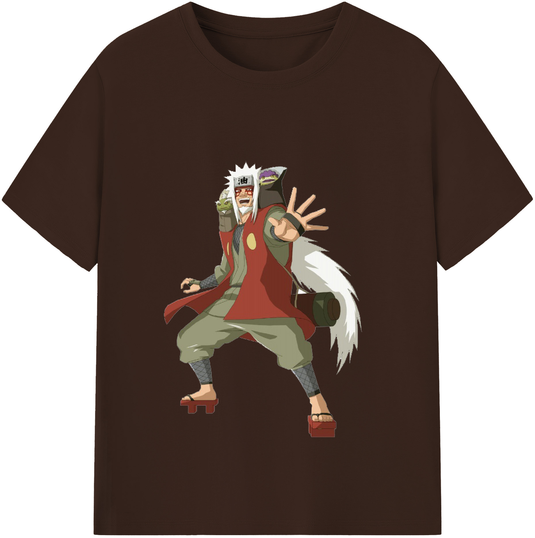 （画像用） NARUTO -ナルト- 自来也（じらいや） Jiraiya 綿100％半袖Tシャツ（フロントプリント）