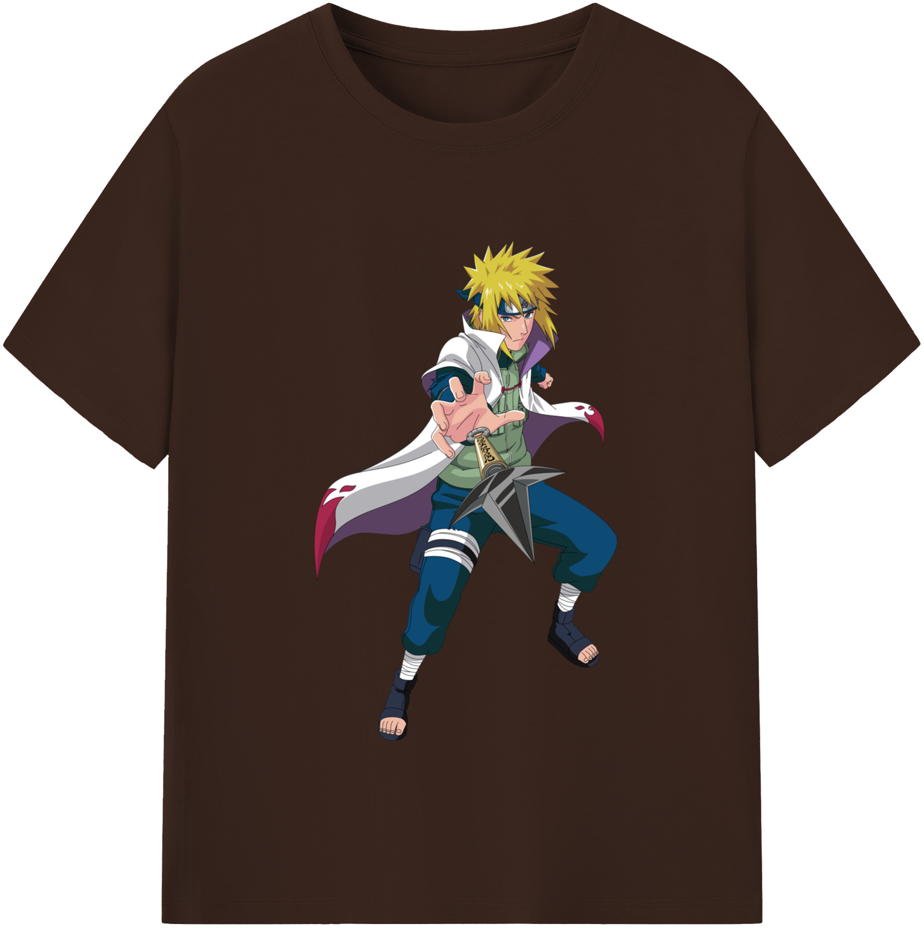 （画像用） NARUTO -ナルト- 波風 ミナト Namikaze Minato 綿100％半袖Tシャツ（フロントプリント）