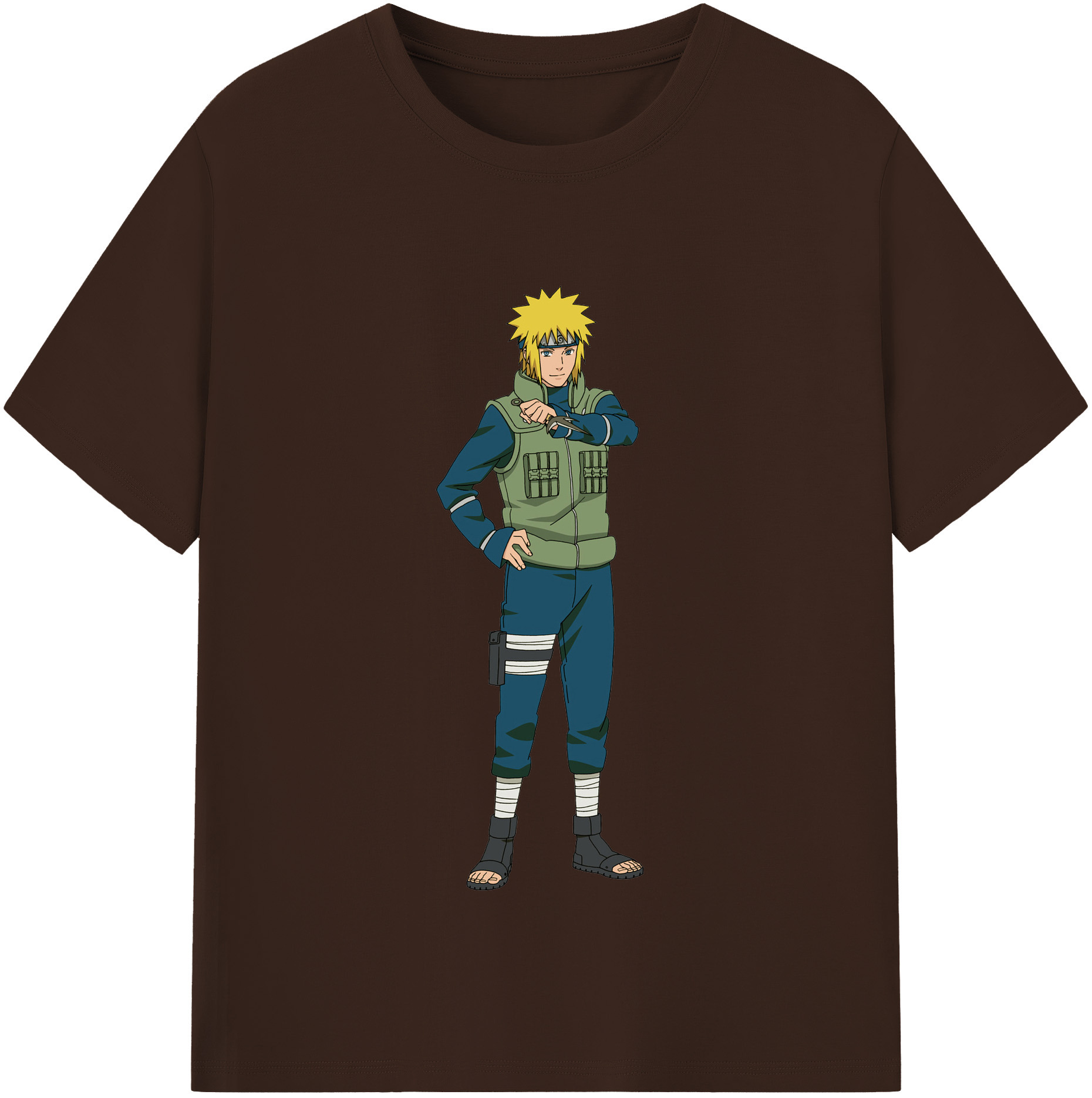 （画像用） NARUTO -ナルト- 波風 ミナト Namikaze Minato 綿100％半袖Tシャツ（フロントプリント）