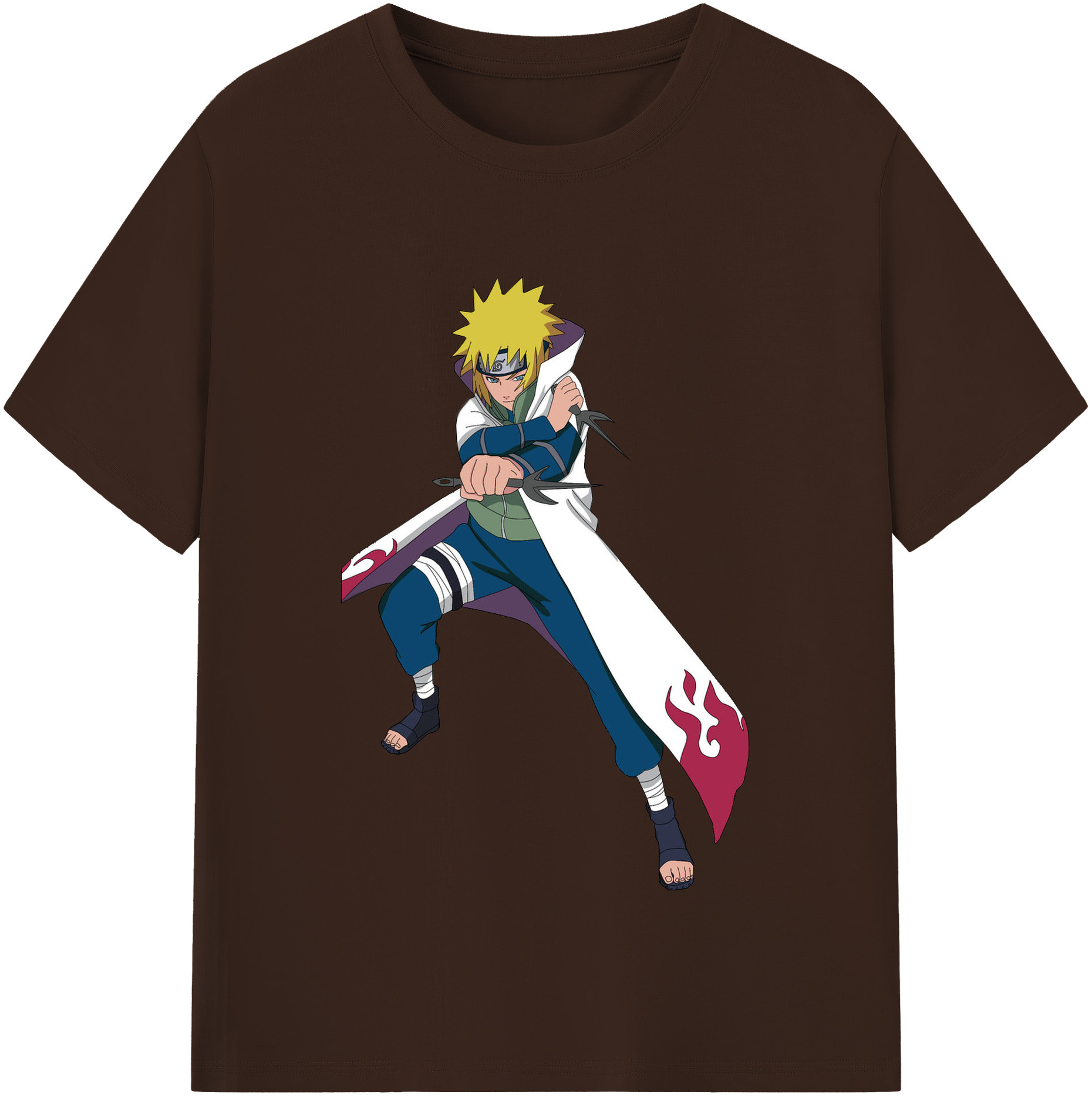 （画像用） NARUTO -ナルト- 波風 ミナト Namikaze Minato 綿100％半袖Tシャツ（フロントプリント）
