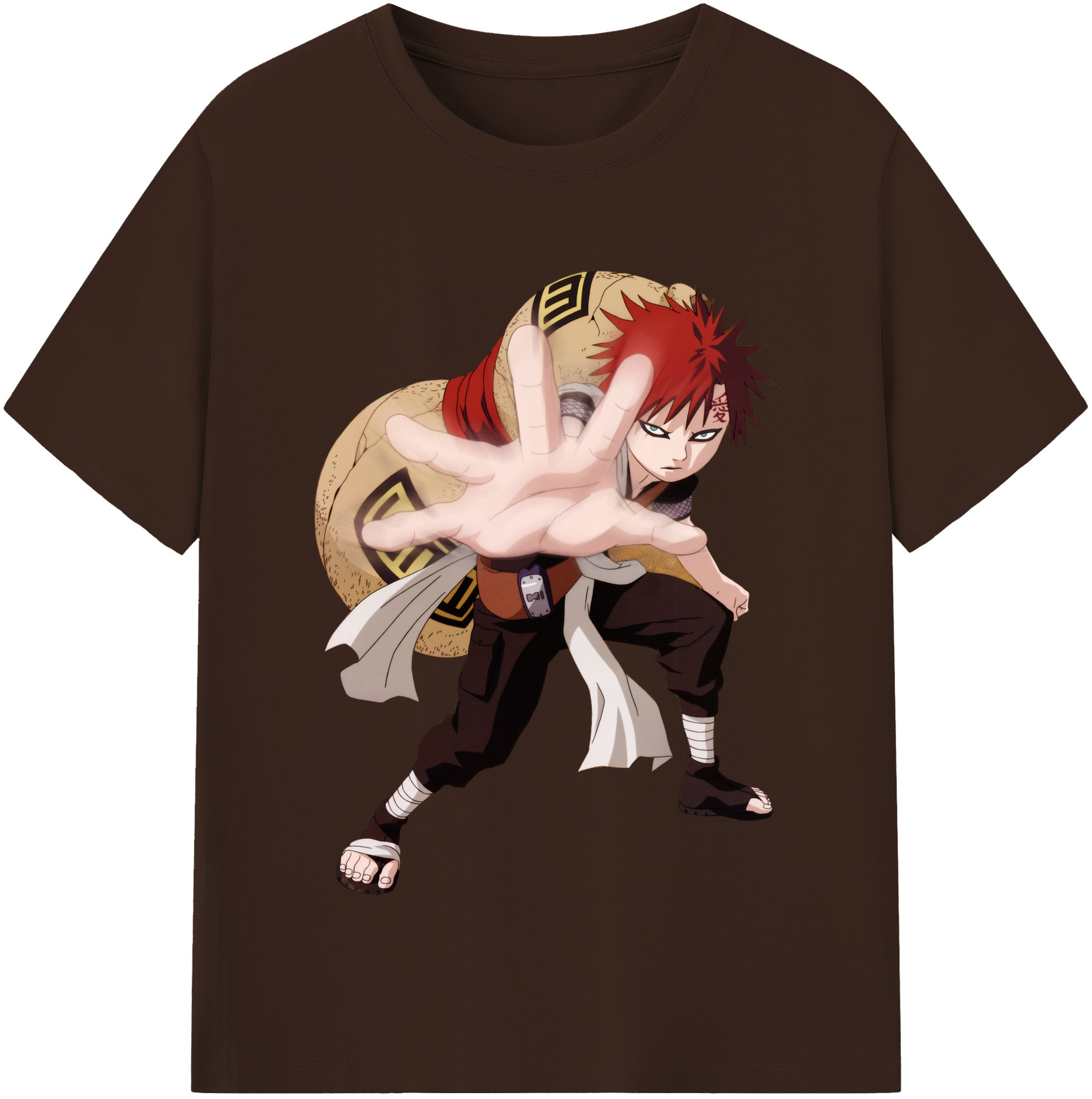 （画像用） NARUTO -ナルト- ガアラ Gaara 綿100％半袖Tシャツ（フロントプリント）