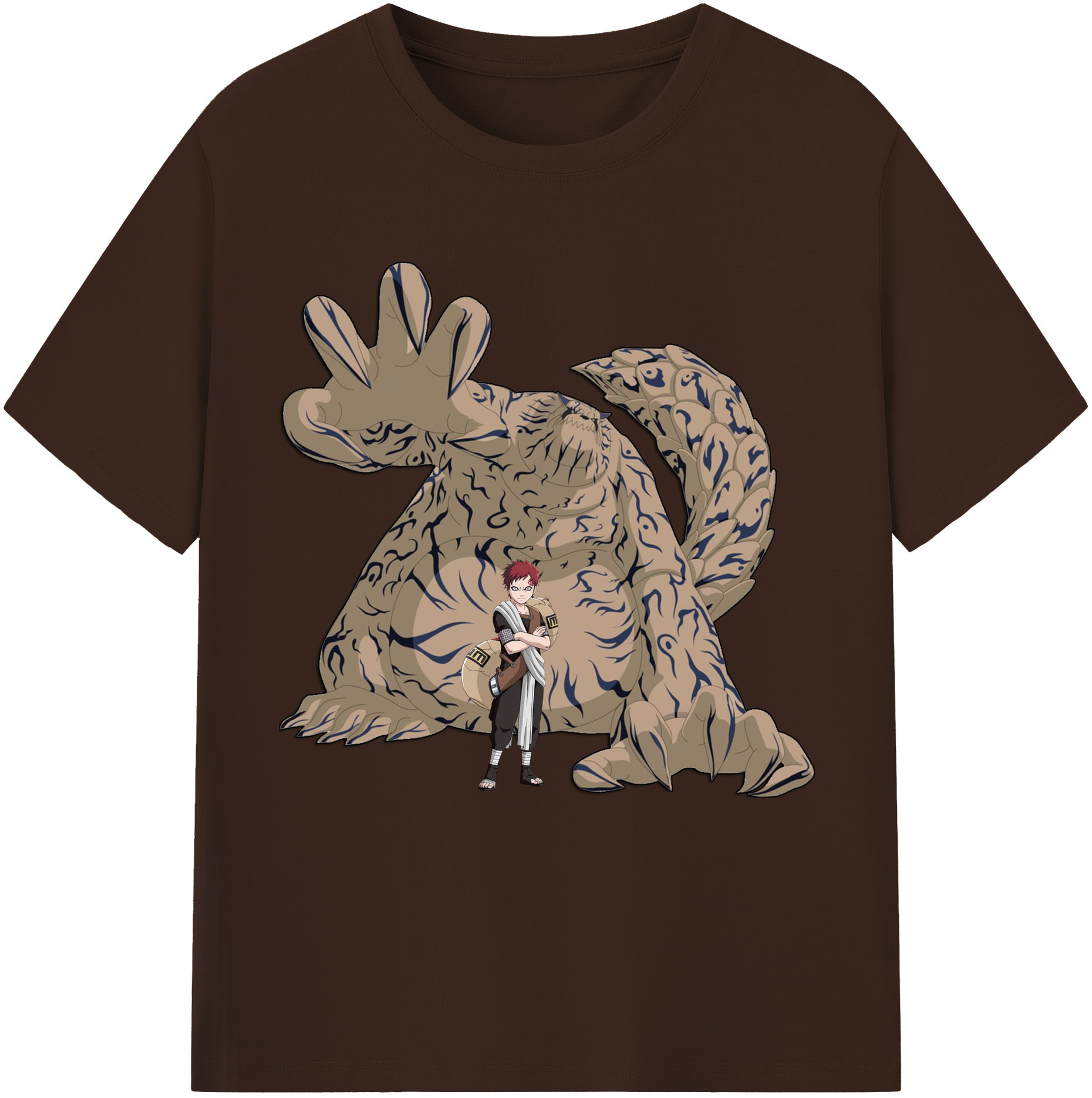（画像用） NARUTO -ナルト- ガアラ Gaara 綿100％半袖Tシャツ（フロントプリント）