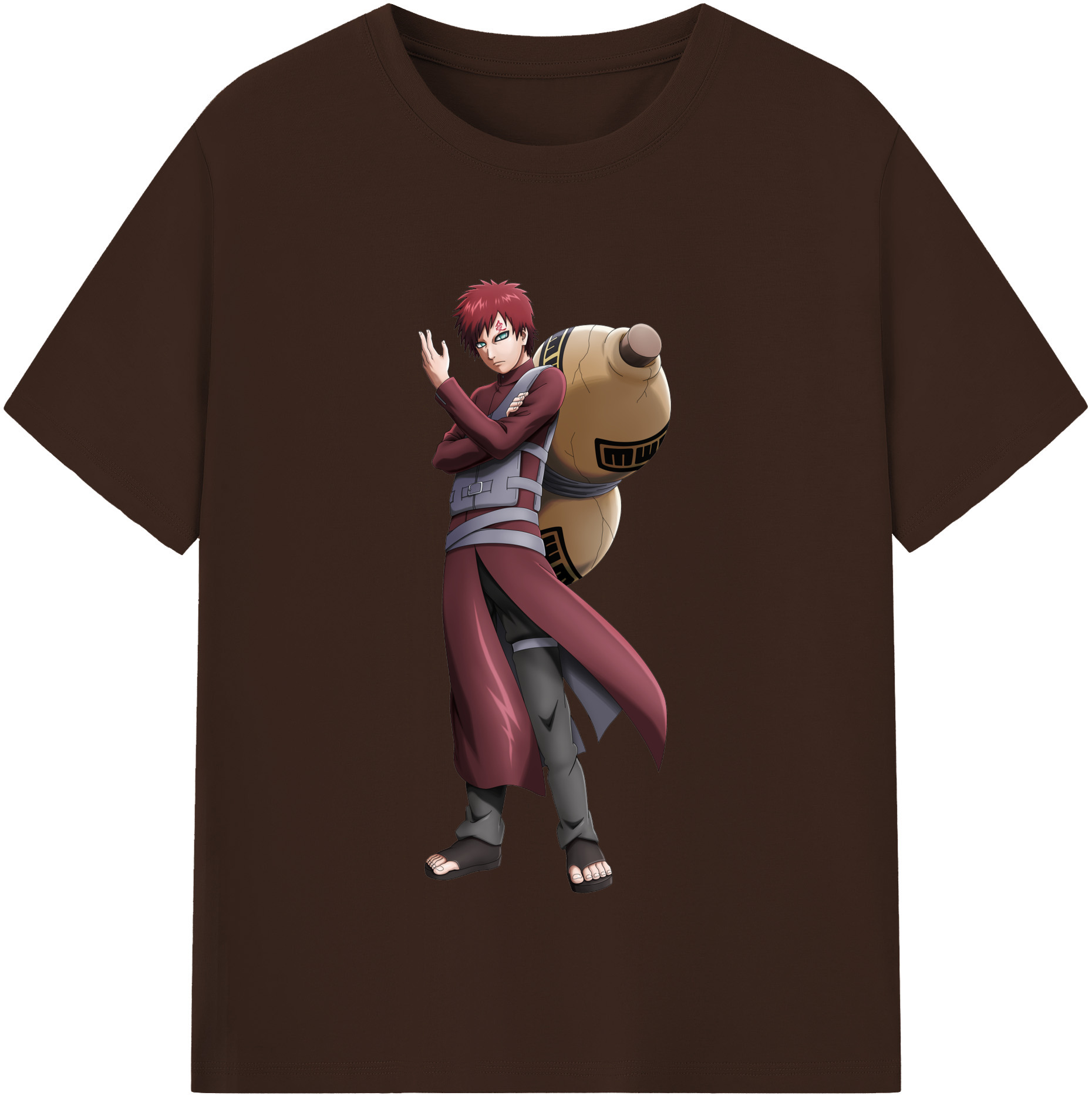 （画像用） NARUTO -ナルト- ガアラ Gaara 綿100％半袖Tシャツ（フロントプリント）